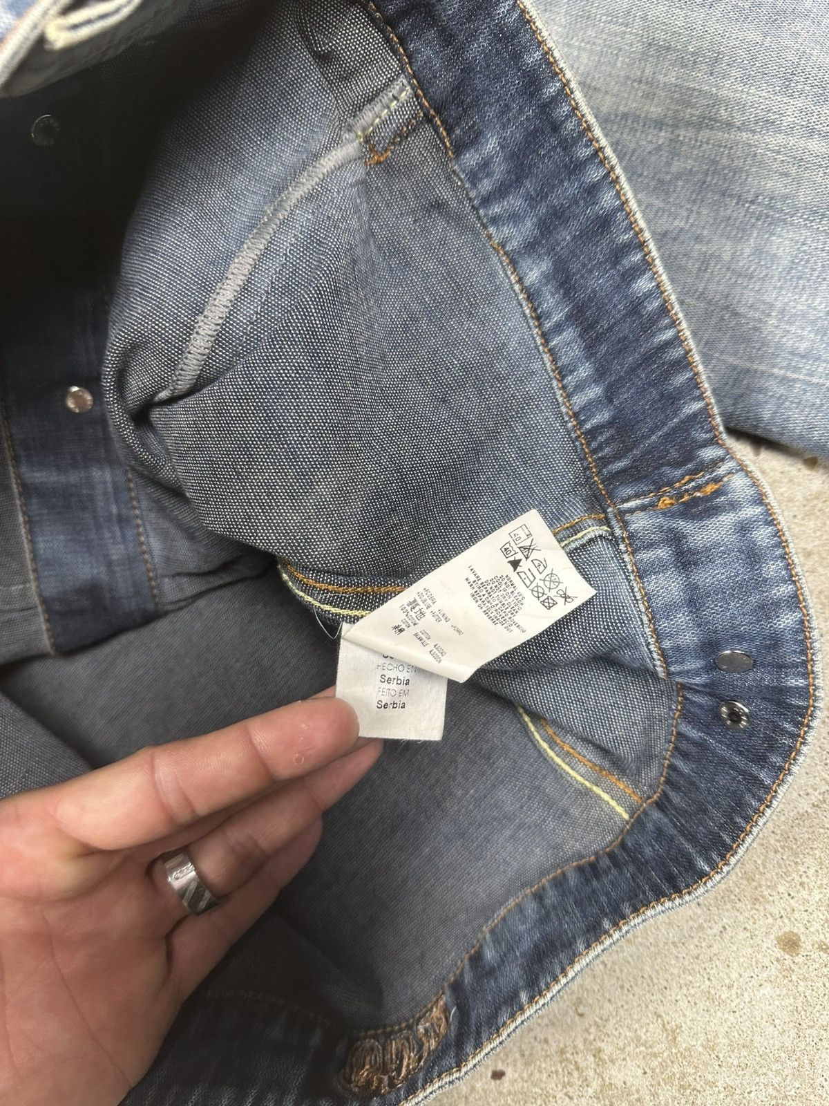 Alexander McQueen Alexander McQueen Blue Denim Skull Wings Jeans Stone Wash Size L / US 10 / IT 46 - 11 Thumbnail