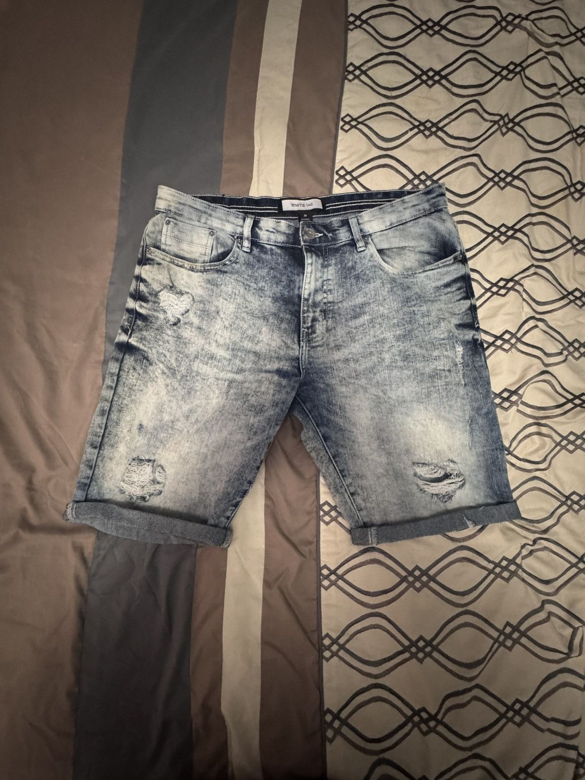 Other Blue Ripped Jean Shorts Size US 34 / EU 50 - 1 Thumbnail