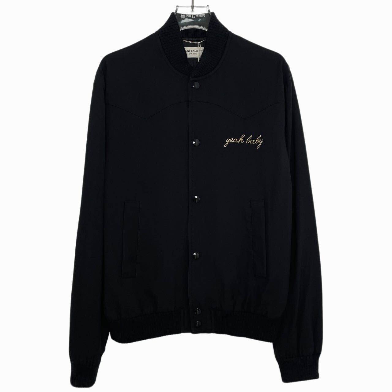 Saint Laurent Paris Saint Laurent Black Embroidered Bomber Jacket Size US S / EU 44-46 / 1 - 1 Thumbnail