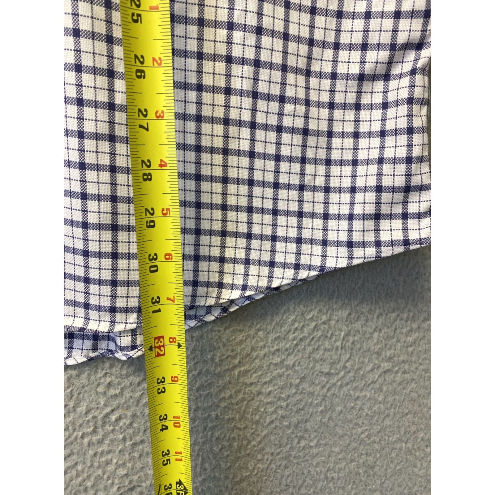 Nordstrom Nordstrom Dress Shirt Men 16.5 Blue Plaid Button-Down Non-Iron Wrinkle-Resistant Pockets 100% Cotton Regular Fit Multi-Color Mens Size 42R - 7 Thumbnail
