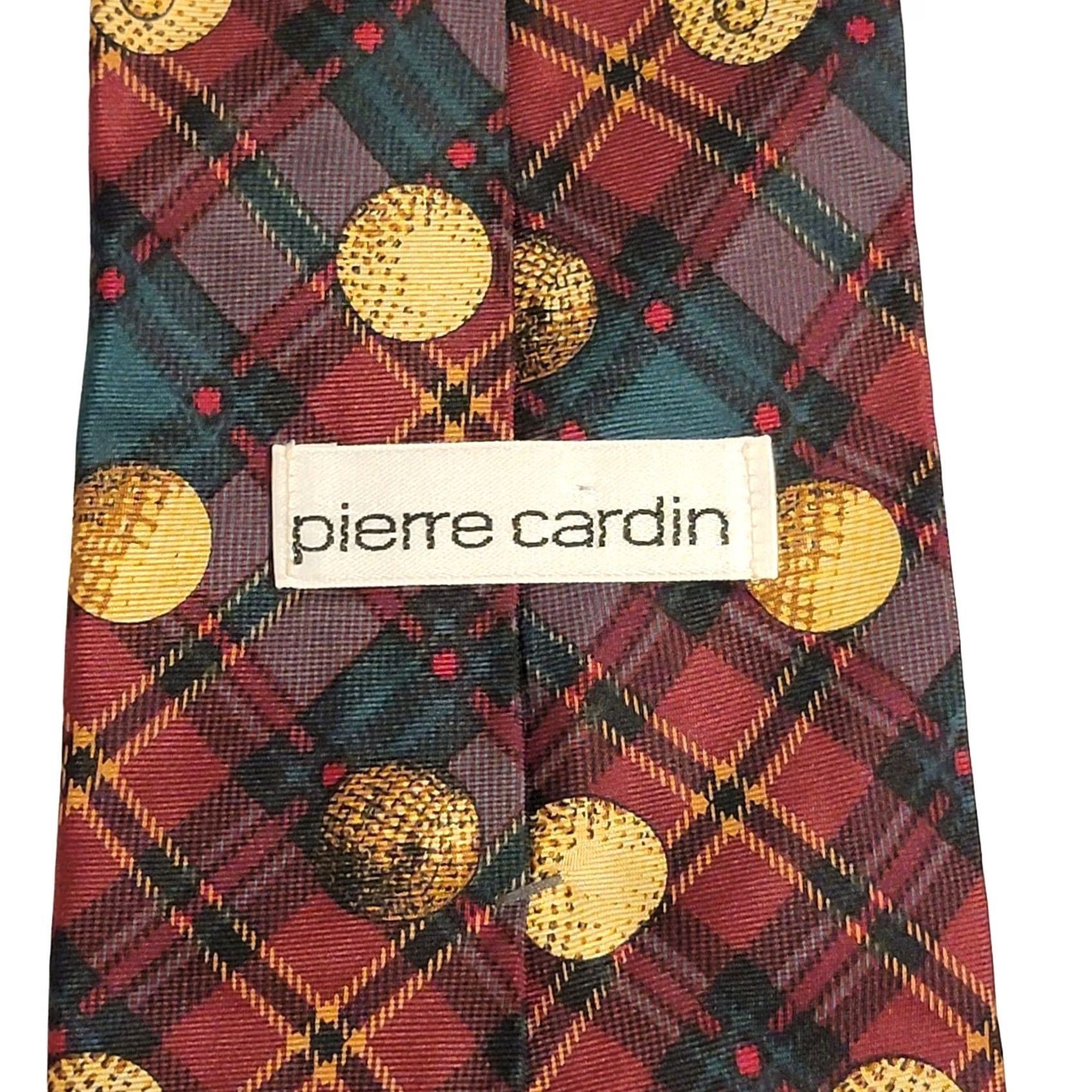 Pierre Cardin Pierre Cardin Designer Silk Tie Red Green Christmas Golf Balls Mens Necktie Size ONE SIZE - 5 Thumbnail