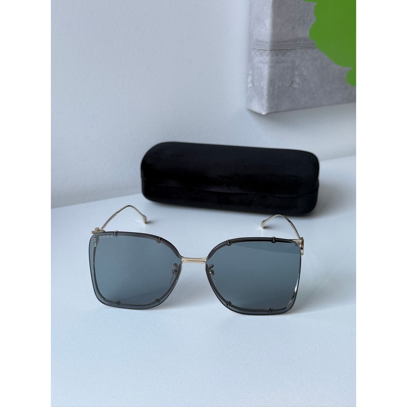 Gucci NEW Gucci GG1713SA Rimless Oversized Square Sunglasses $695 Size ONE SIZE - 4 Thumbnail