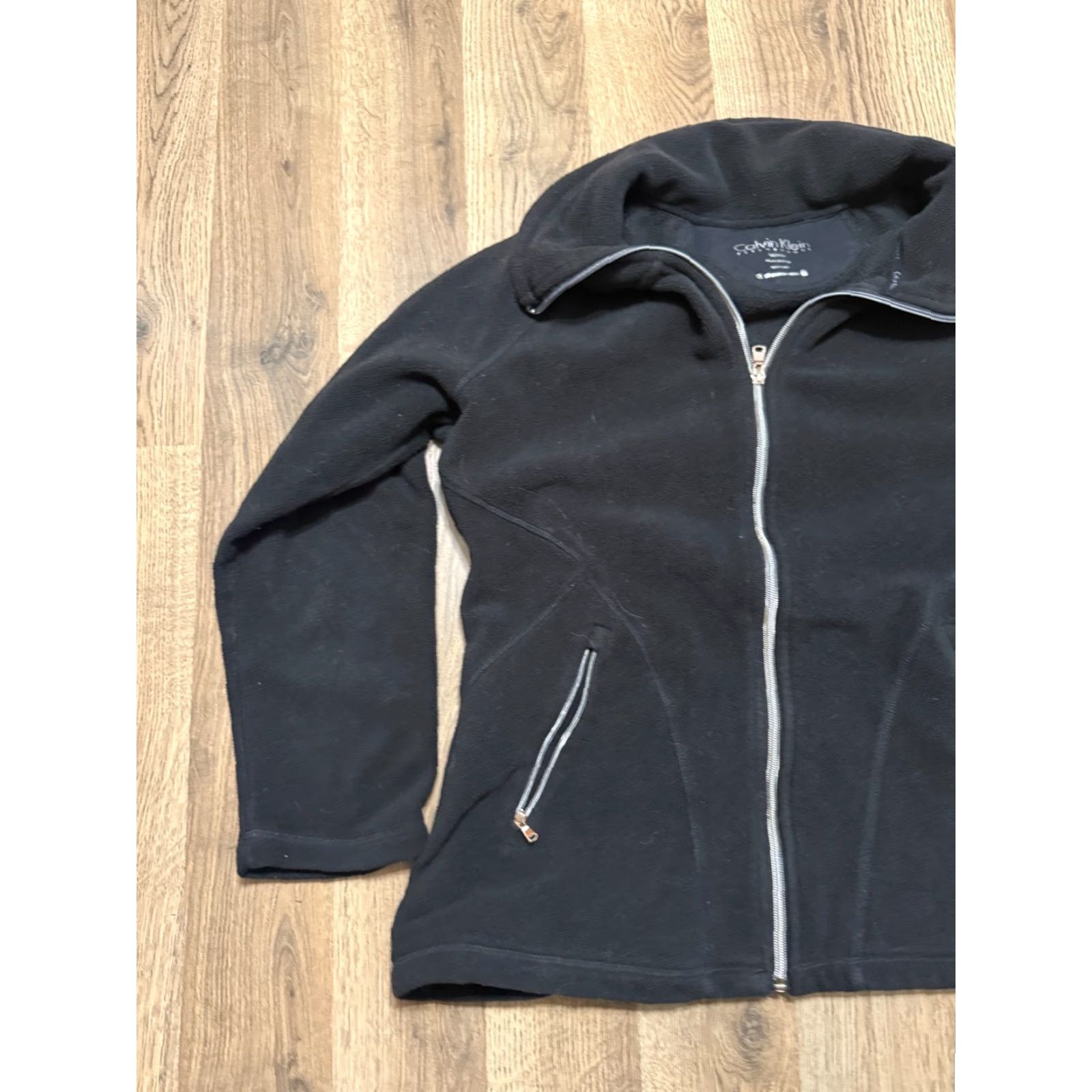 Calvin Klein Calvin Klein Performance Sweatshirt Womens Size M Black Full Zip Fleece Logo Modern Casual Activewear Size M / US 6-8 / IT 42-44 - 3 Thumbnail