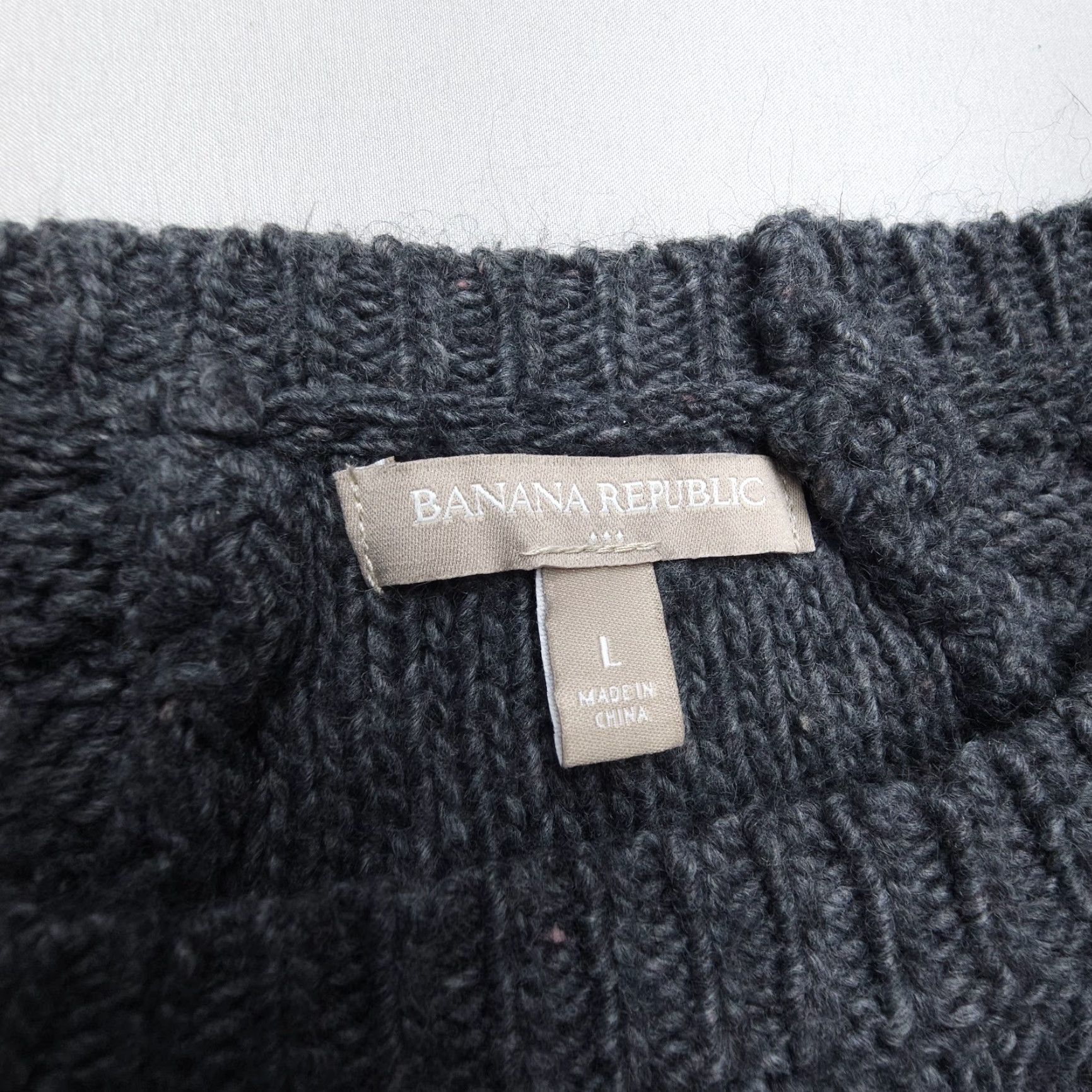 Banana Republic Banana Republic Sweater Womens Large Gray Oversized Cable Knit Wool Blend Knit Size L / US 10 / IT 46 - 4 Thumbnail