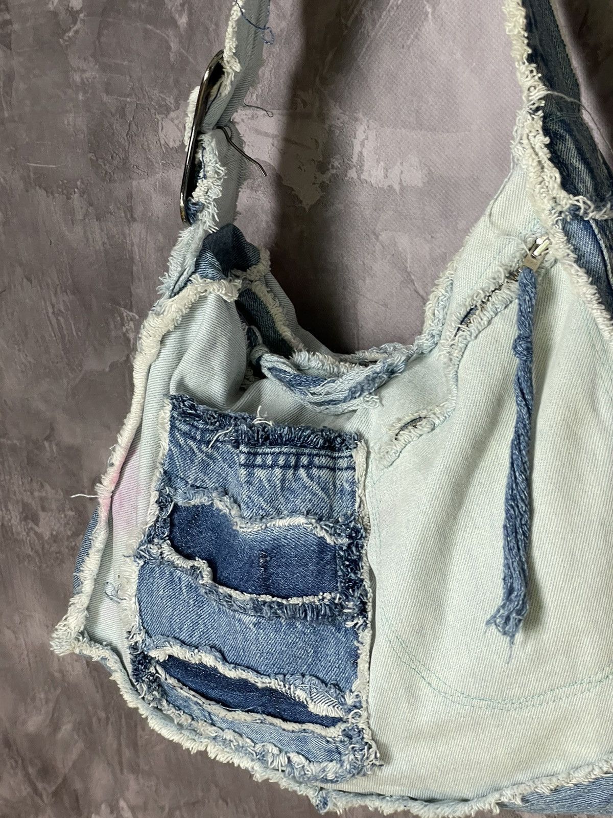 Japanese Brand × Vintage Vntg Japan Handmade Crossbody Denim Jeans Bag Y2k Size ONE SIZE - 5 Thumbnail