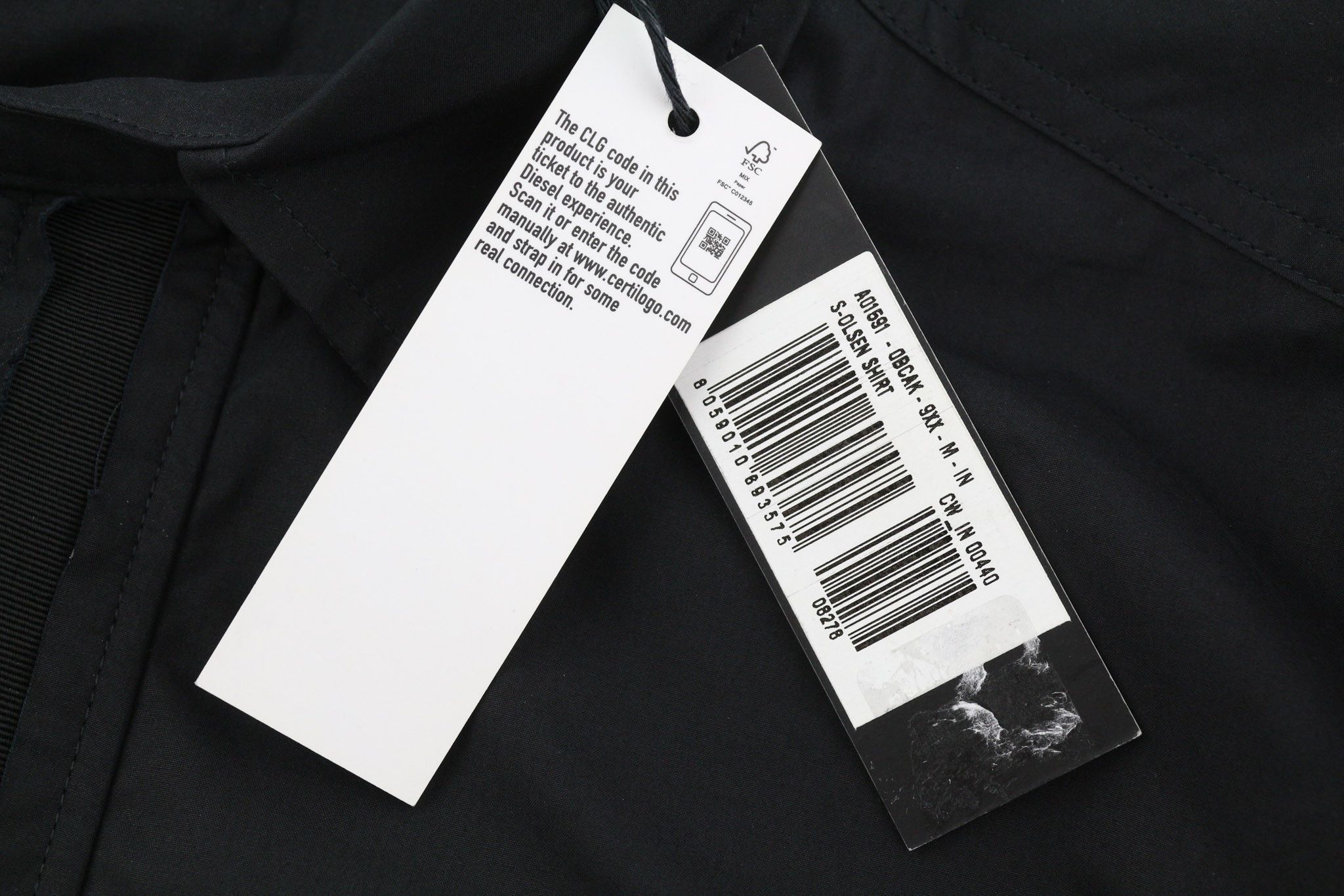 Diesel S-OLSEN M Black Hidden Button Pocket 40524 Size US M / EU 48-50 / 2 - 6 Thumbnail