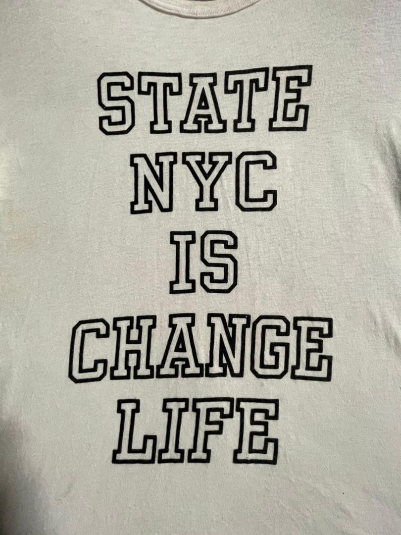 Vintage ILLS K7-09 VTG 80s STATE NYC IS CHANGE LIFE NYC T Shirt Size US L / EU 52-54 / 3 - 3 Thumbnail