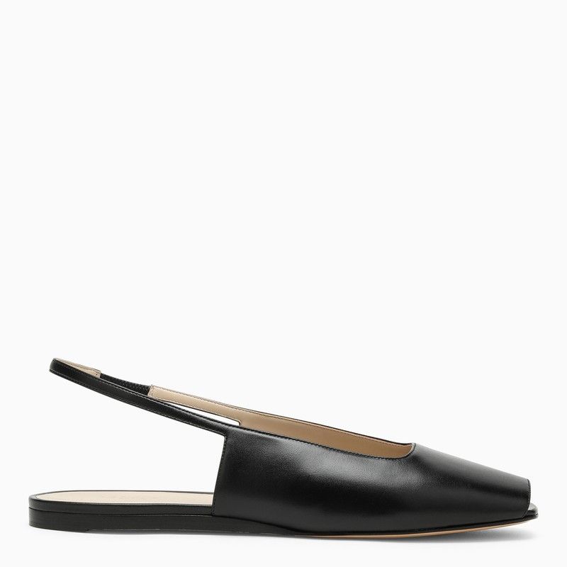 image of Le Monde Beryl Low Black Leather Sandal, Women's (Size 6)
