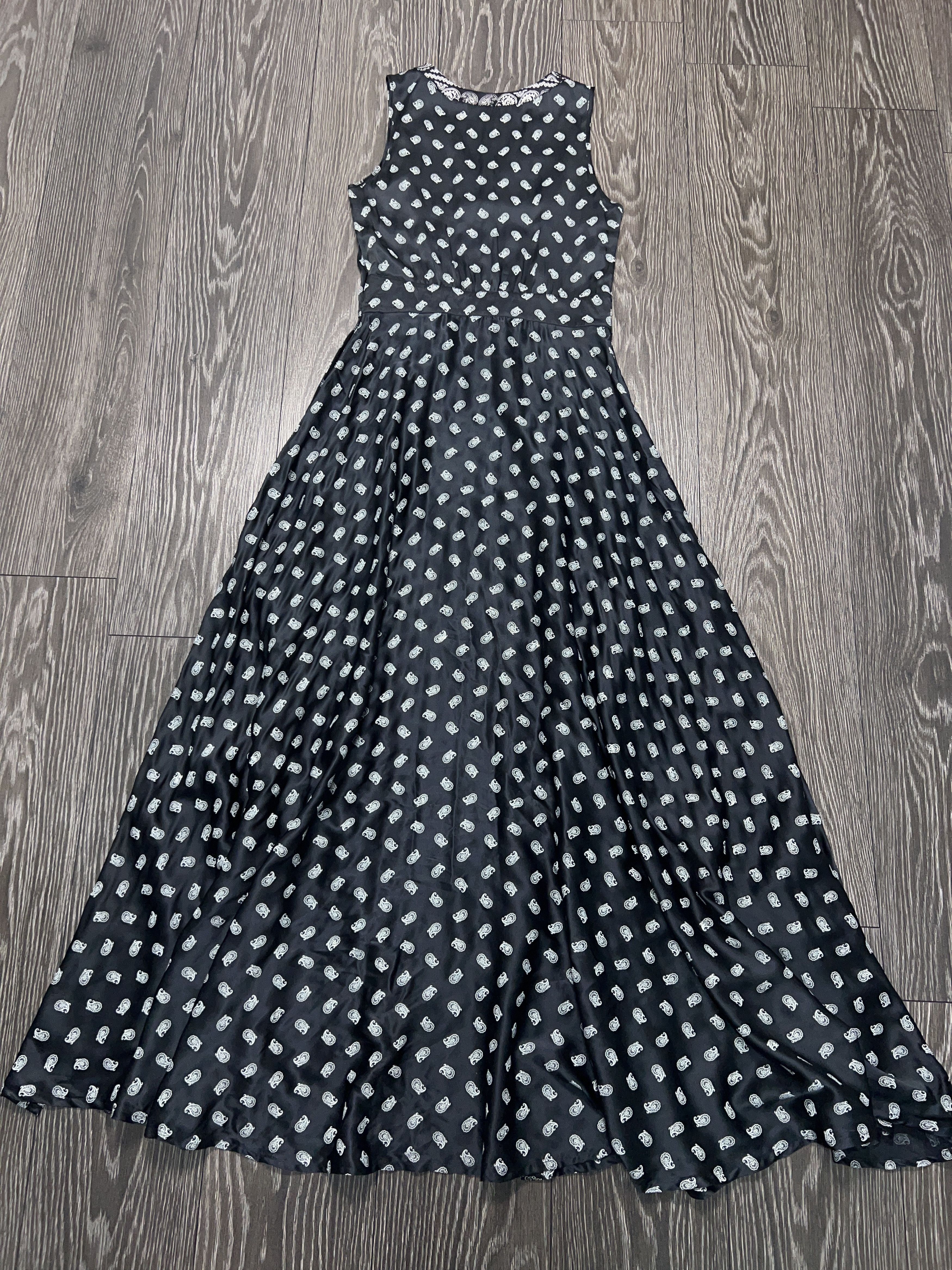 Balmain Paisley Monogram Dress Maxi Silk Sleeveless Size 30 / 44 Size M / US 6-8 / IT 42-44 - 13 Thumbnail