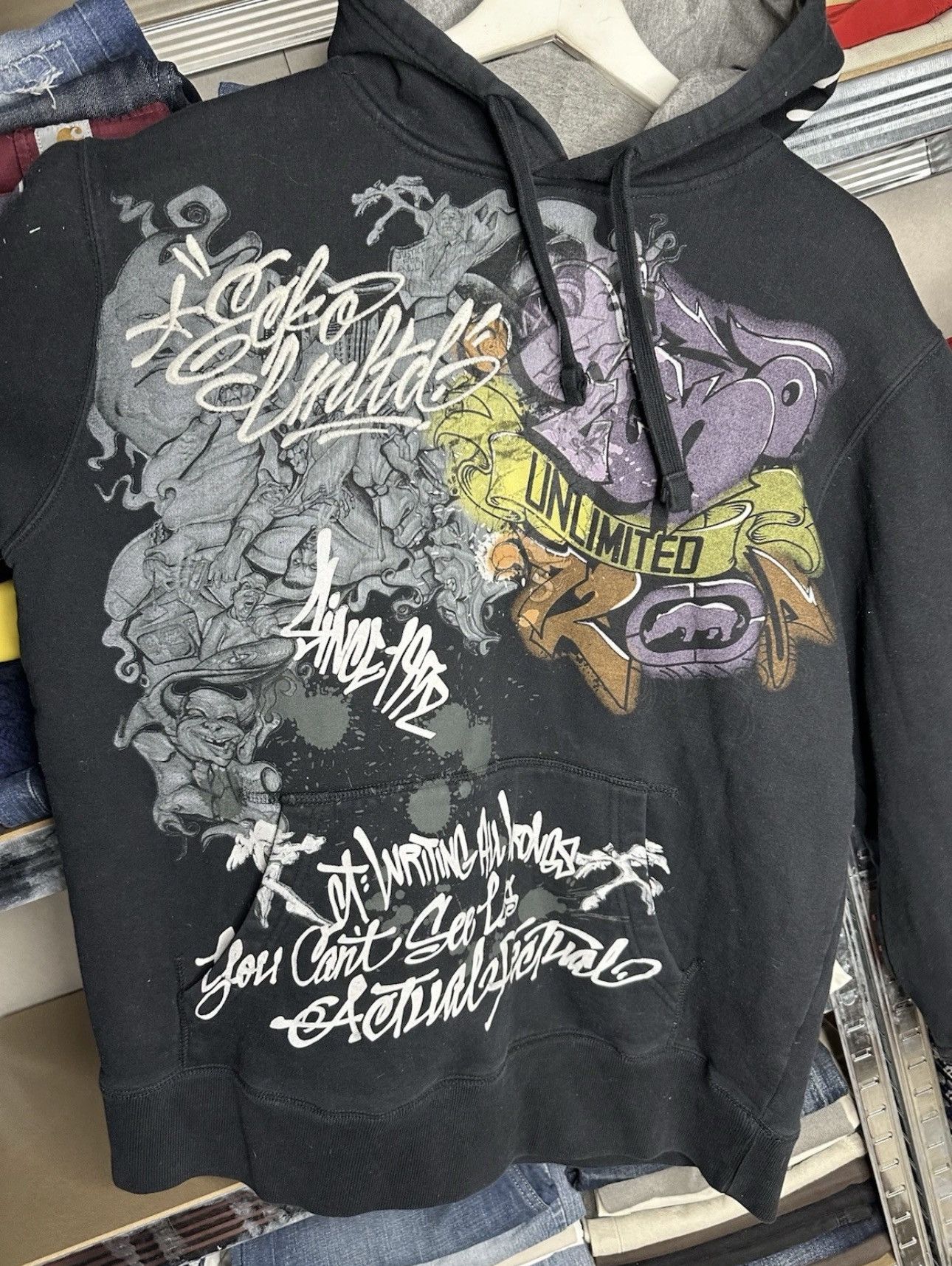 Ecko Unltd. Vintage Ecko Unltd Hoodie XL Graffiti All Over Print Hip Hop Size US XL / EU 56 / 4 - 3 Thumbnail