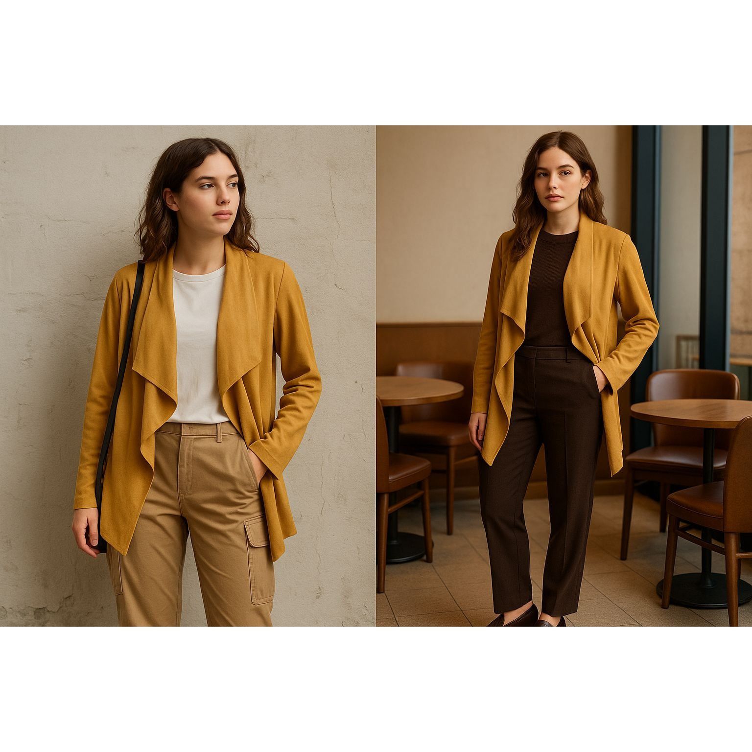 Other Jules & Leopold Women’s Mustard Drape Jacket XL Utility Work Size XL / US 12-14 / IT 48-50 - 1 Thumbnail