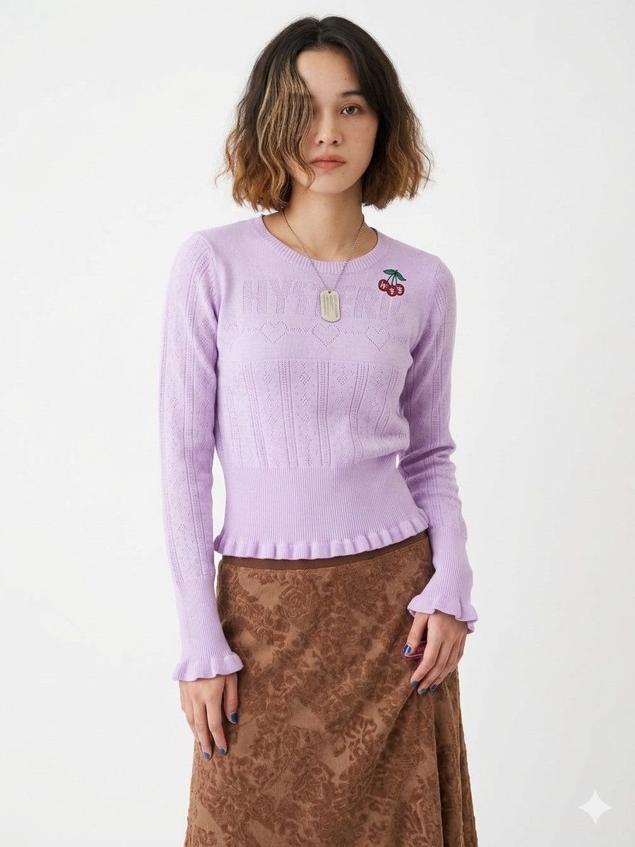 Hysteric Glamour Hysteric Glamour Triple Cherry Embroidered Ruffle Knit Size ONE SIZE - 3 Thumbnail
