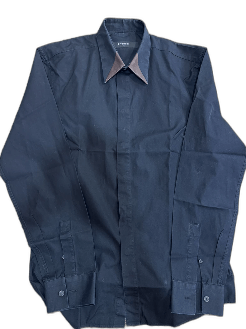 Givenchy Givenchy Navy Long Sleeve Shirt with Color Collar Size US M / EU 48-50 / 2 - 1 Thumbnail