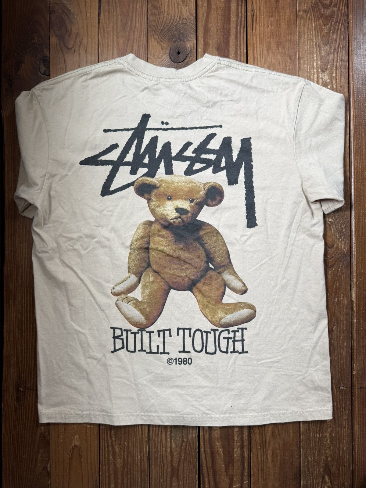 Stussy Stussy Built Tough Bear Tan Tee Shirt Size US M / EU 48-50 / 2 - 1 Thumbnail
