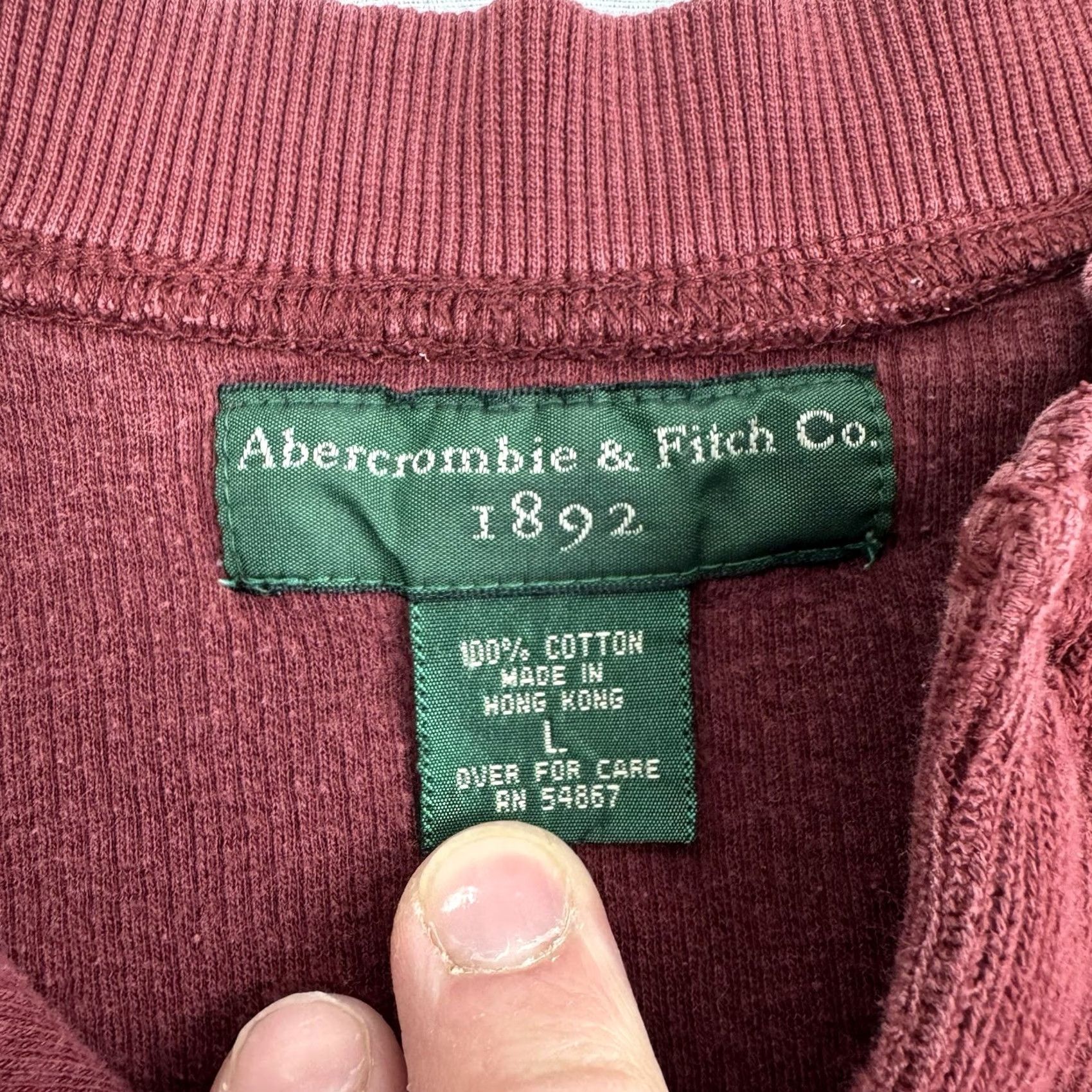 Abercrombie & Fitch VINTAGE Abercrombie & Fitch Henley Shirt Men L Red 90s Hipster Outdoor Shirt Mens Size US L / EU 52-54 / 3 - 5 Thumbnail