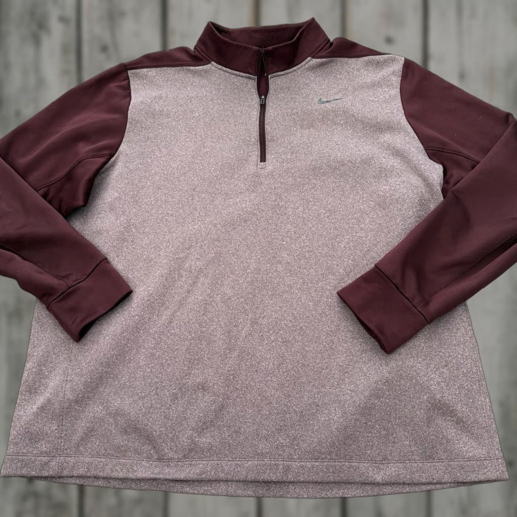 Nike Nike Essential Thermal Golf 1/4 Zip Pullover AA3323-652 Heather Maroon Mens 2XL Size US XXL / EU 58 / 5 - 1 Thumbnail
