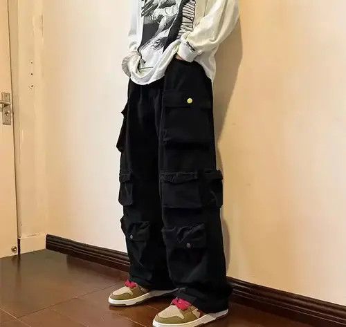 Jean Multi-pocket Wide Leg Cargo Pants Size US 30 / EU 46 - 2 Thumbnail