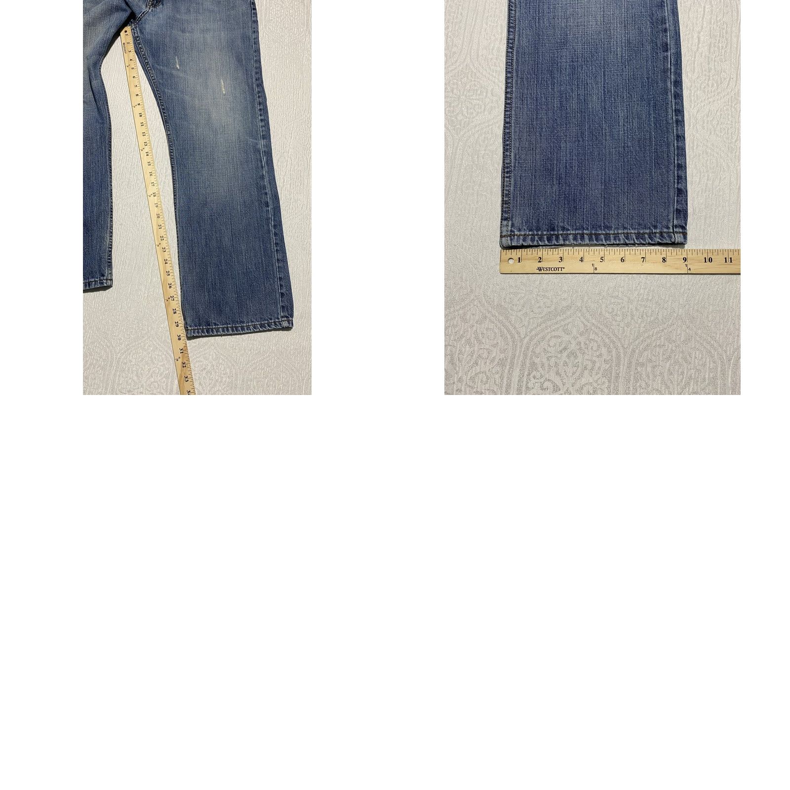 Wrangler VINTAGE Wrangler Jeans Co Straight Fit 36x30 Denim Blue Distressed Mens Jeans Size US 36 / EU 52 - 8 Thumbnail