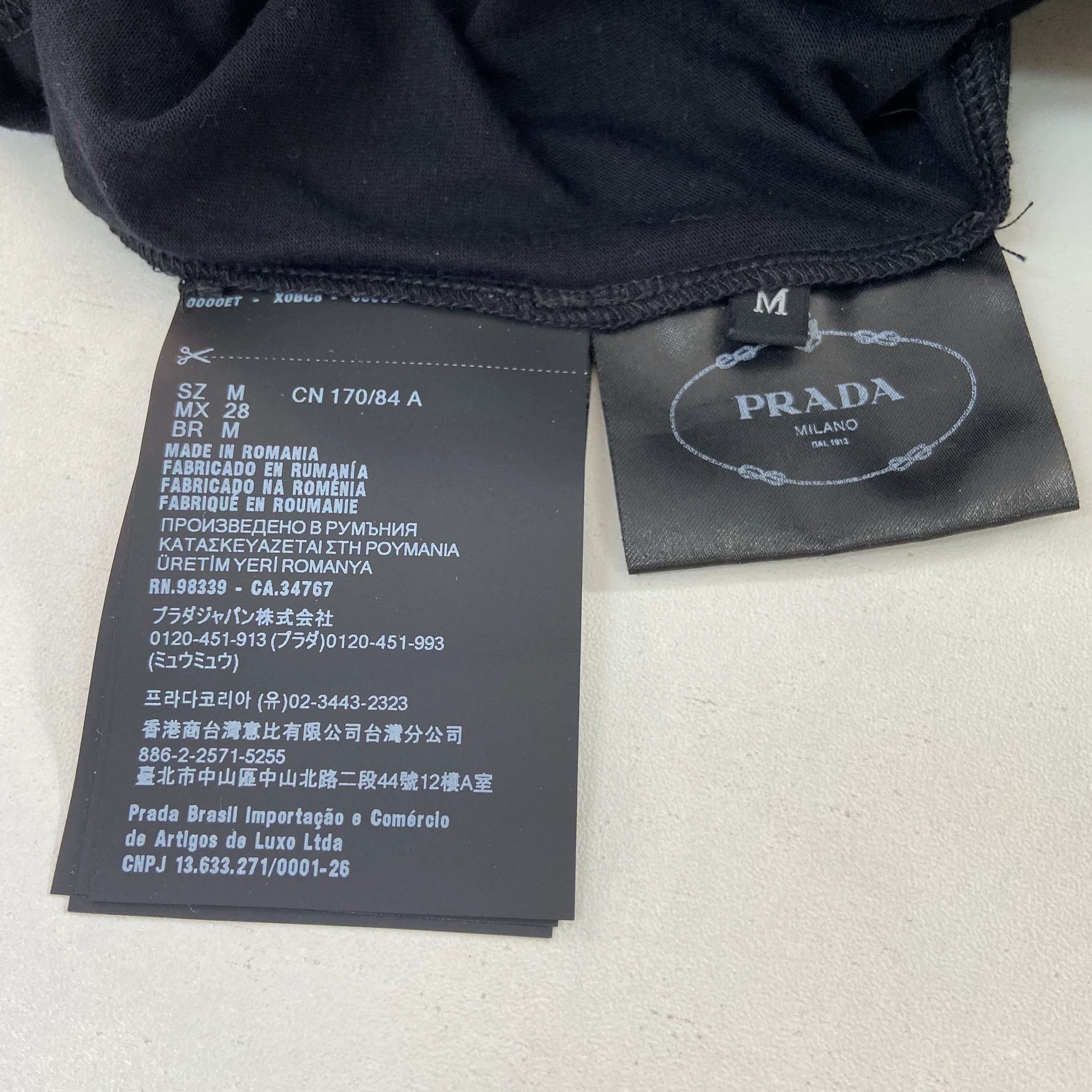 Prada Prada Triangle Beaded Black T-shirt M 8823 Size M / US 6-8 / IT 42-44 - 8 Thumbnail