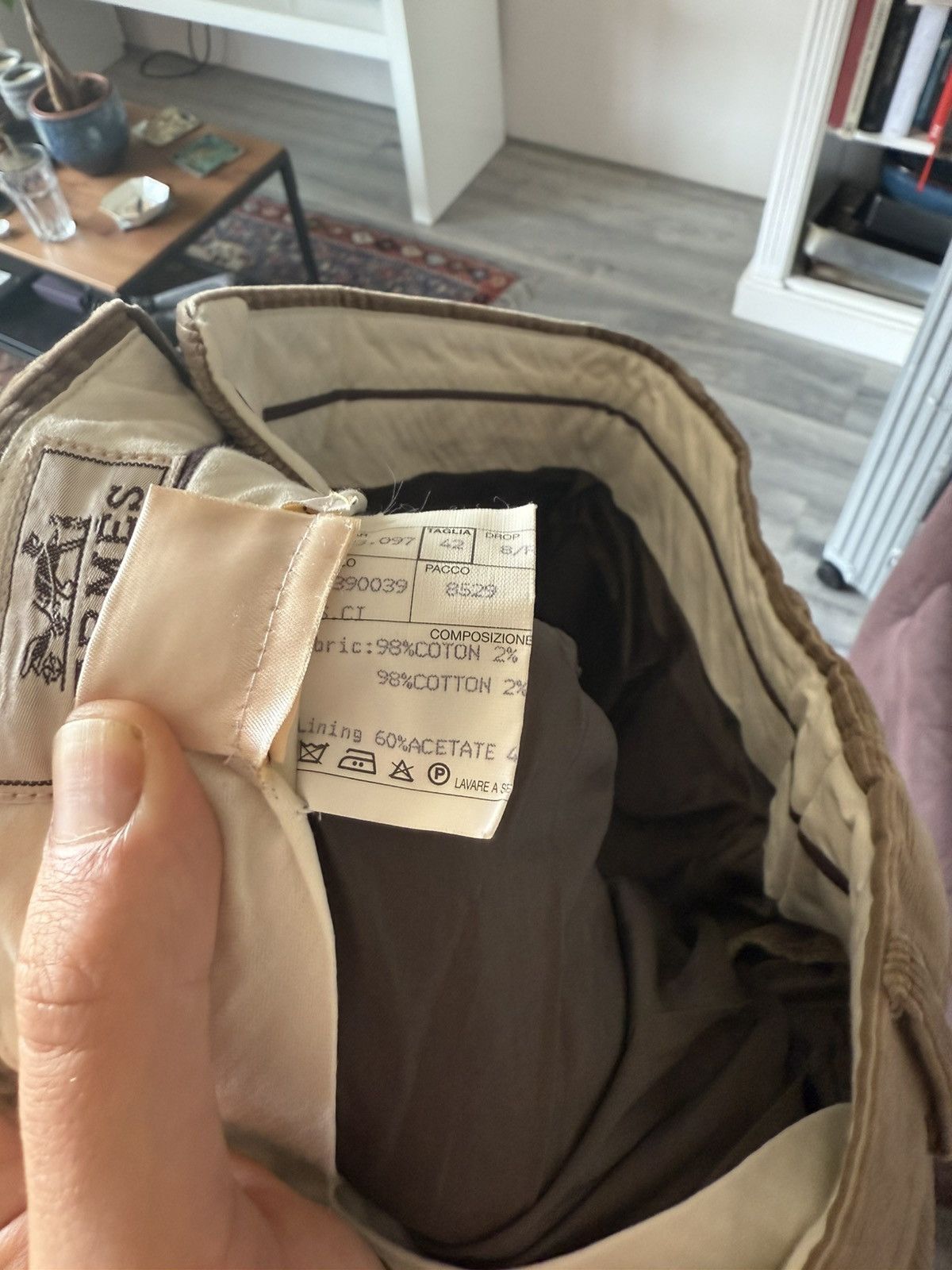 Hermes Hermès Brown Corduroy Trousers with Leather Details Size US 33 - 12 Thumbnail