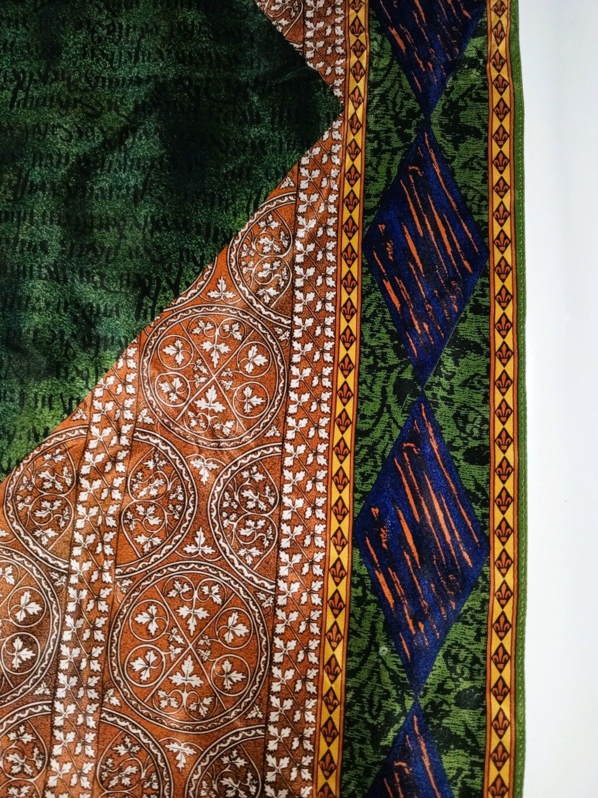 Jean Paul Gaultier JEAN-PAUL GAULTIER JPG Paris Abstract Green Brown Silk Scarf Size ONE SIZE - 6 Thumbnail