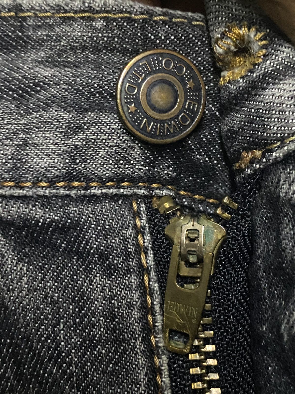 Edwin Vtg Edwin International Basic 403 Black Denim Loose Jeans Size US 34 / EU 50 - 9 Thumbnail