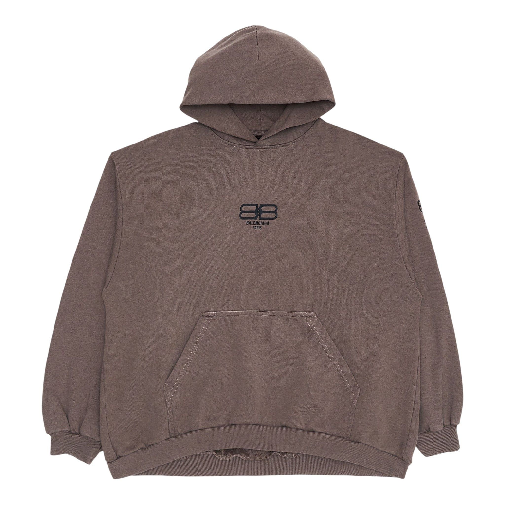 Balenciaga BB Paris Icon Embroidered Oversized Hooded Sweatshirt Dusk Size US XS / EU 42 / 0 - 1 Thumbnail
