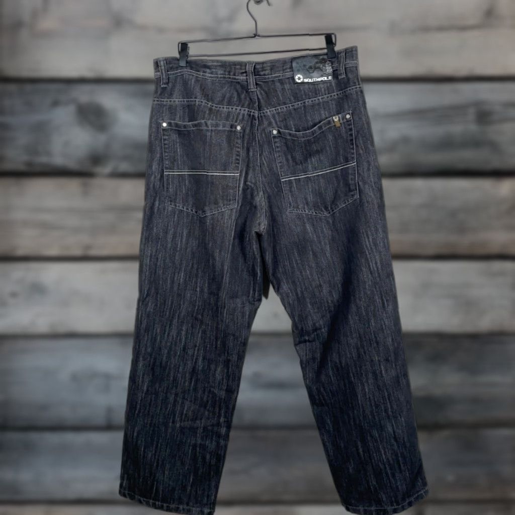 Southpole VINTAGE Southpole Jeans Baggy Fit Men 38x31 Black Denim Hip Hop 90s Mens Jeans Size US 38 / EU 54 - 1 Thumbnail