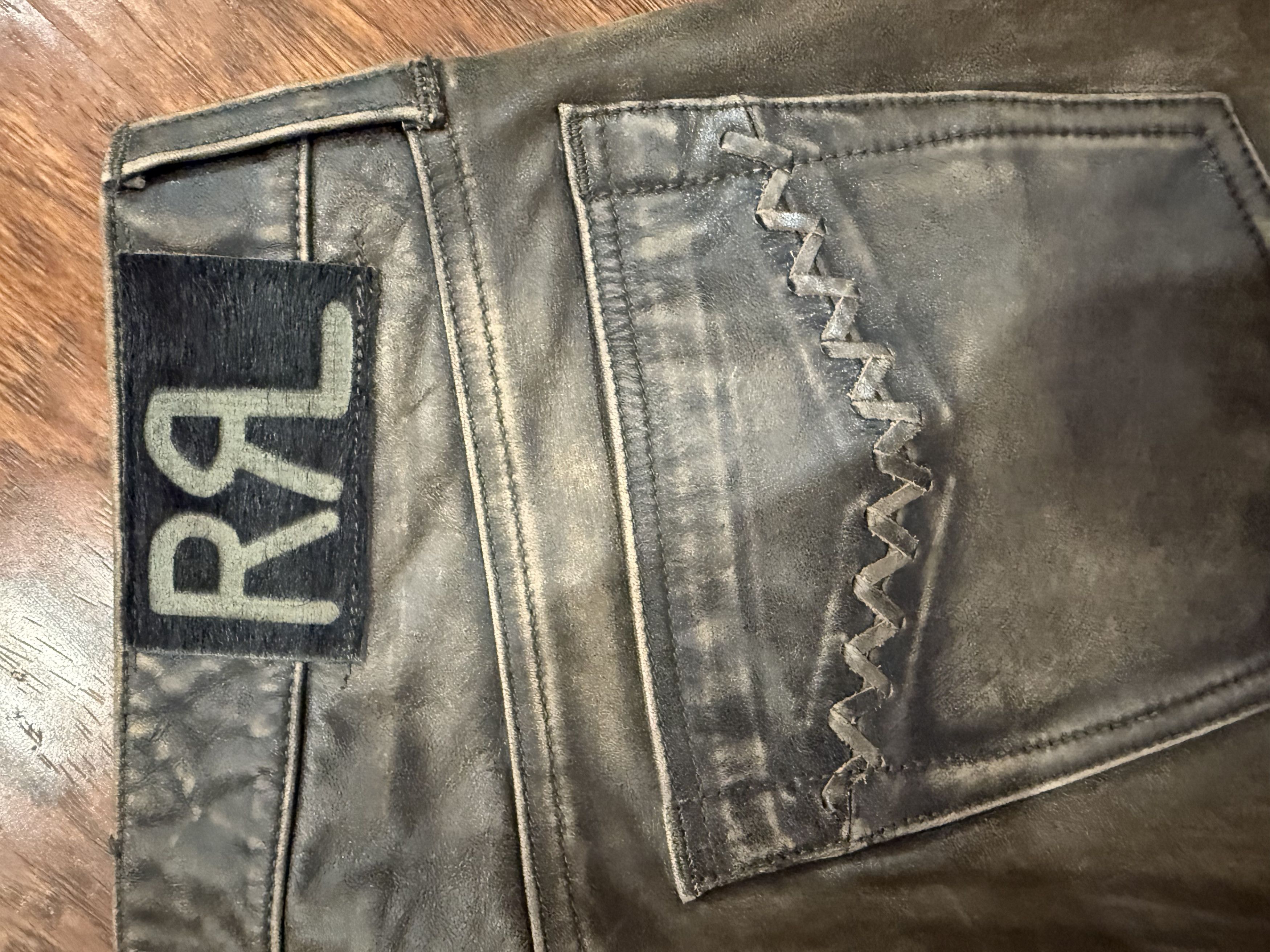 RRL Ralph Lauren LEATHER rrl ralph lauren pant from his Colorado ranch. Size US 32 / EU 48 - 7 Thumbnail