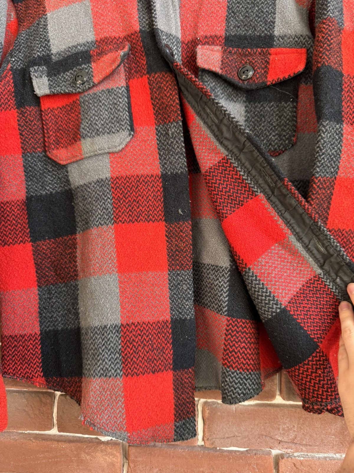 Vintage Vintage melton Wool flannel Red button up shirt motorcycle M Size US M / EU 48-50 / 2 - 6 Thumbnail