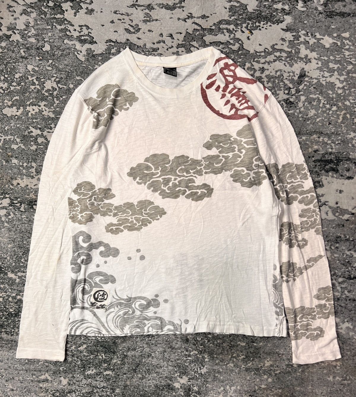 Dulcamara Japan Skull Embroided Japanese Motif AOP Ls Tshirt Size US M / EU 48-50 / 2 - 2 Thumbnail