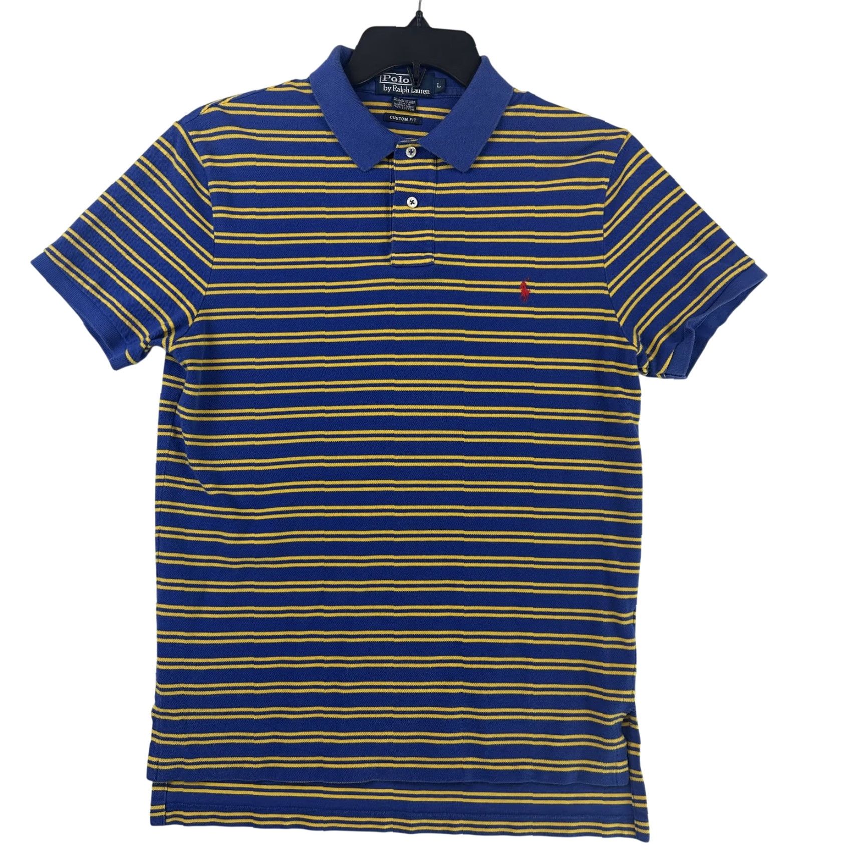Polo Ralph Lauren Polo Ralph Lauren Shirt Mens Large Blue Yellow Striped Custom Fit Classic Size US L / EU 52-54 / 3 - 2 Thumbnail