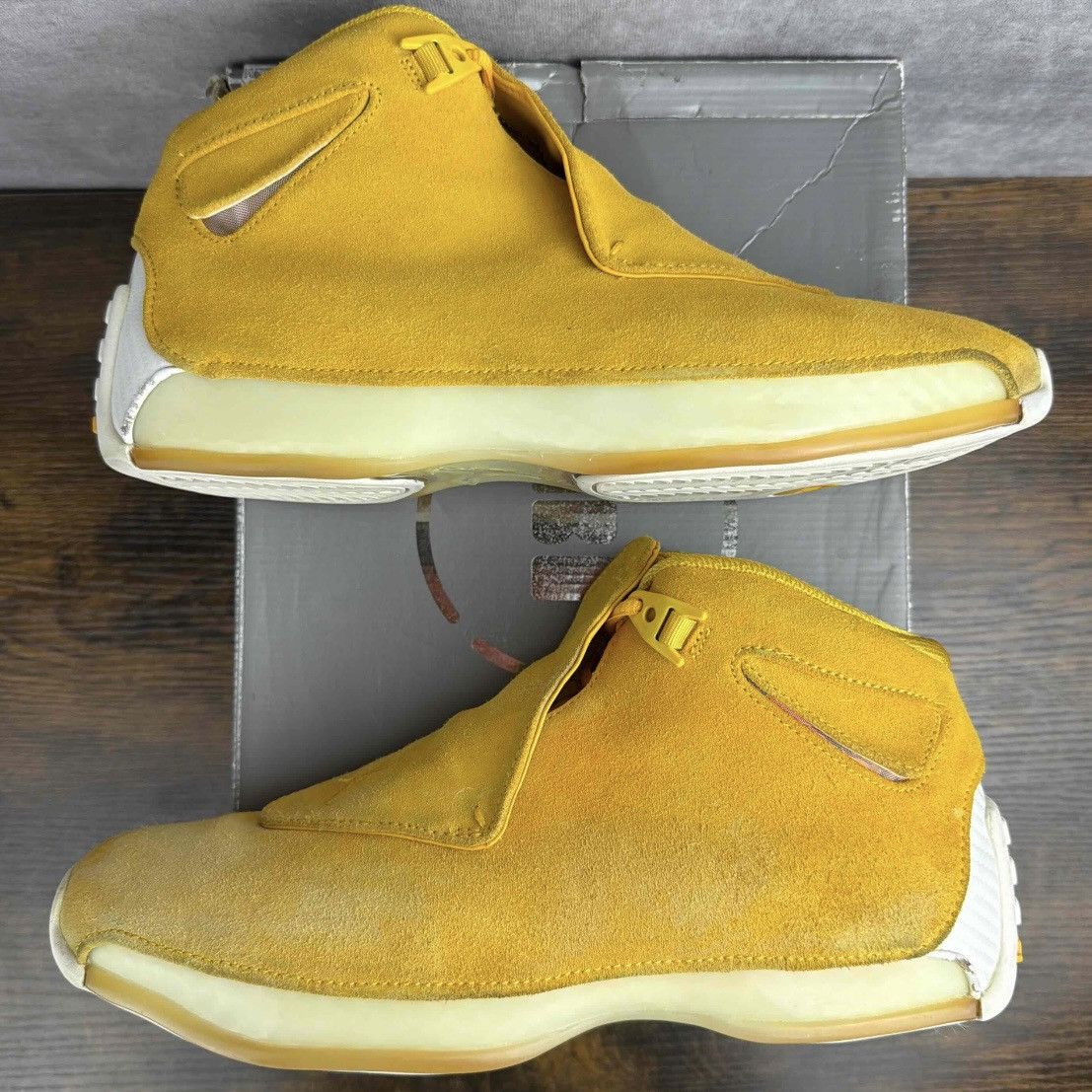 Air Jordan 18 Retro Yellow Ochre Suede AA2494-701 Shoes OG