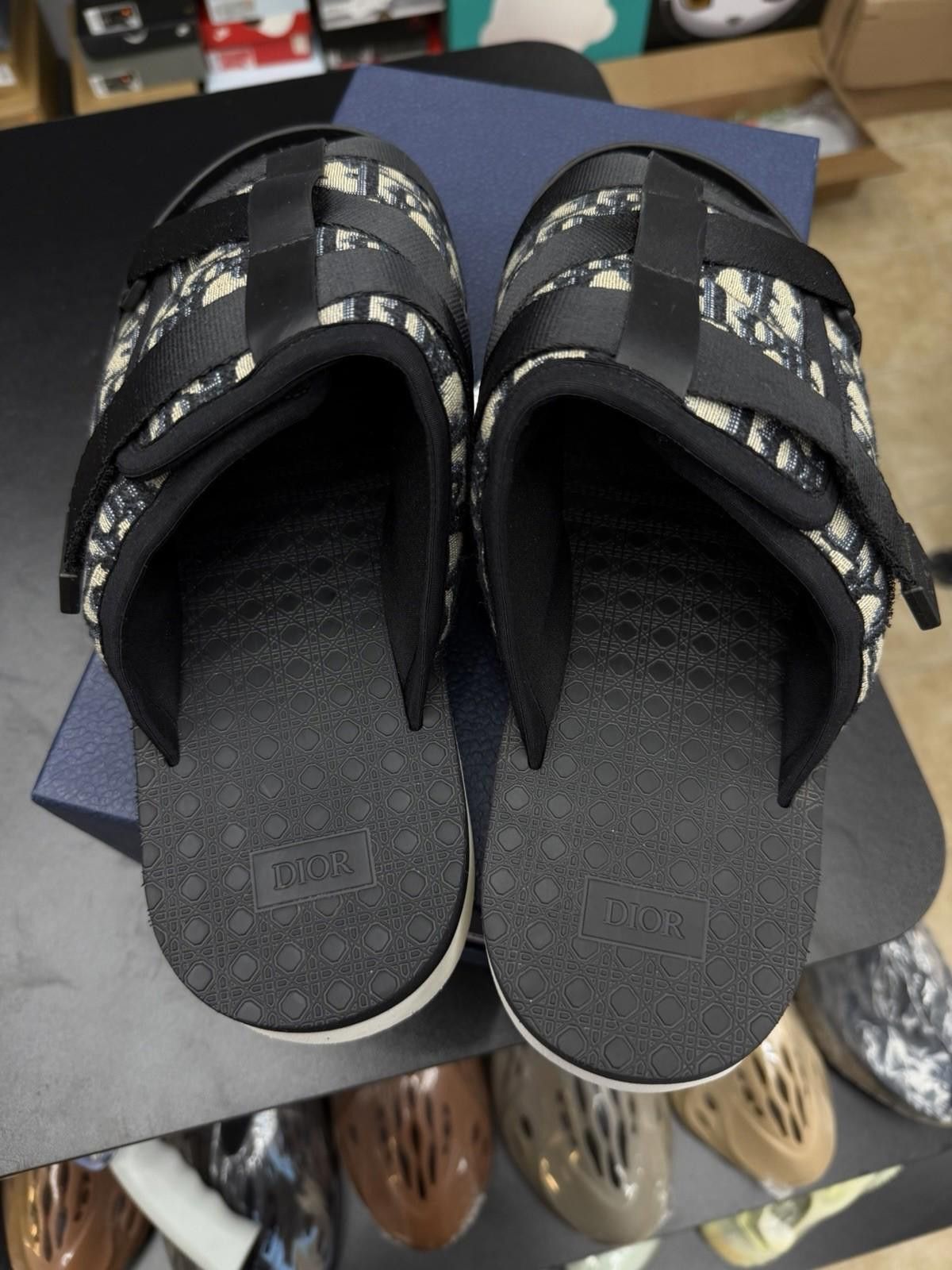 Christian Dior ALPHA Oblique Canvas Sandals Black 46EU/13US