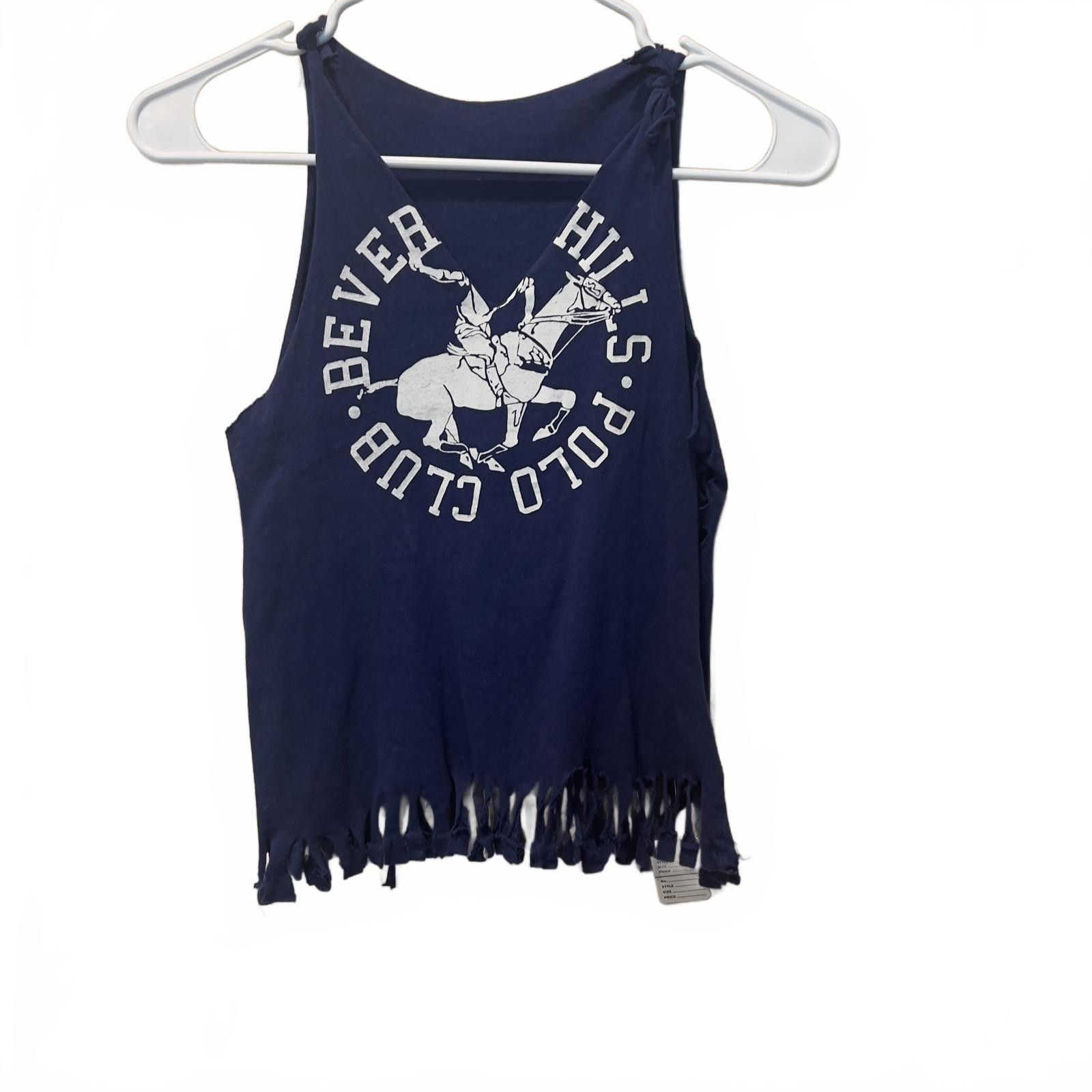 Beverly Hills Polo Club Beverly Hills Polo Club Navy Blue Women's Tank Top with Fray Size S / US 4 / IT 40 - 1 Thumbnail