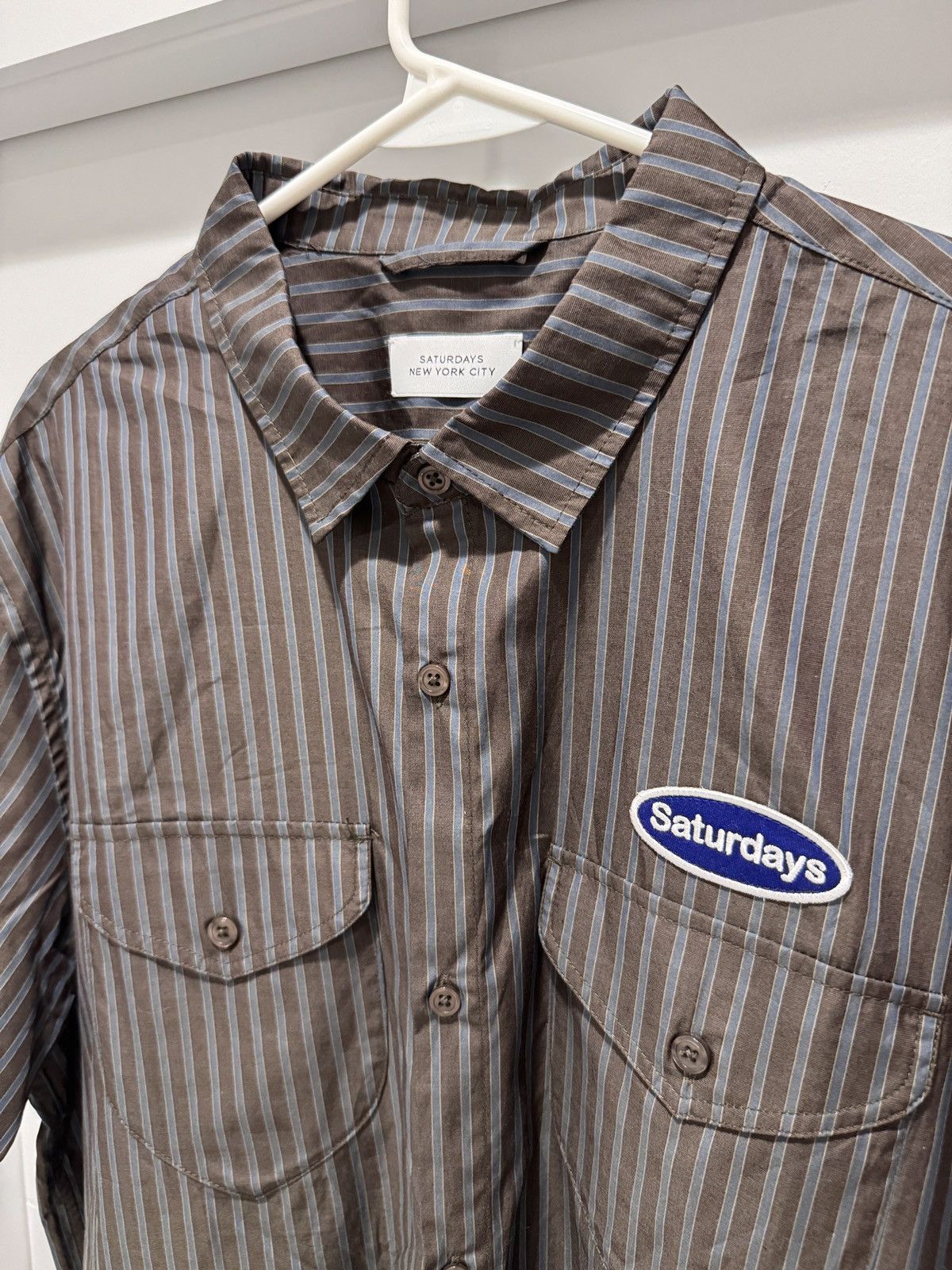 Saturdays NYC Saturdays NYC Brown Bruce Shirt Button Up Short Sleeve sz XL Size US XL / EU 56 / 4 - 4 Thumbnail
