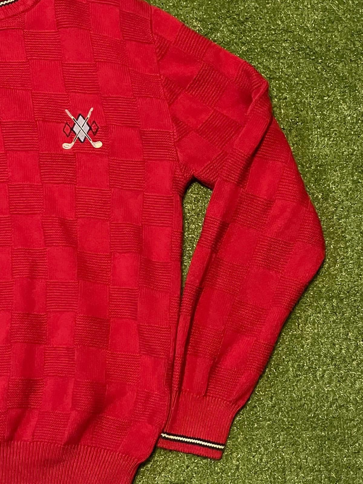 Unknown London Men's Red Crew Neck Sweater with Golf Embroidery Size US M / EU 48-50 / 2 - 5 Thumbnail