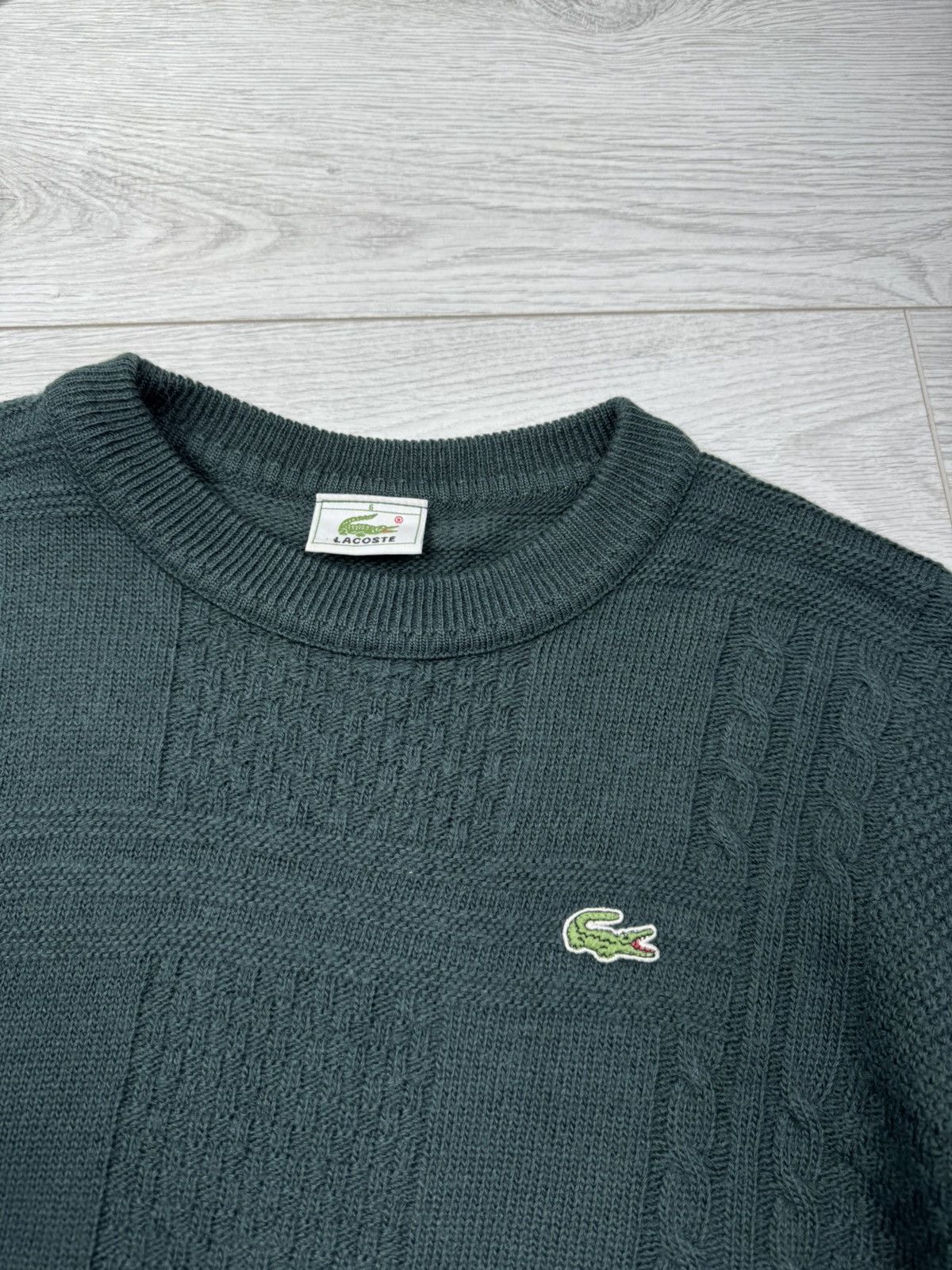 Lacoste × Vintage Lacoste Vintage Sweater Knit Casual Green 90s Hype Rare Size US L / EU 52-54 / 3 - 4 Thumbnail