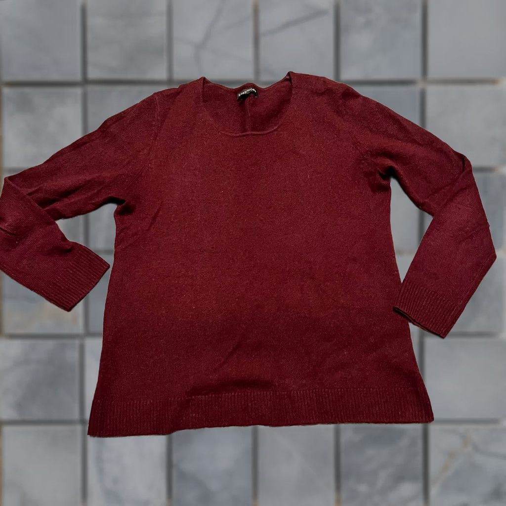 Vintage 41 hawthorn Sweater Womens Large Maroon Cashmere Pullover Ling Sleeve Size L / US 10 / IT 46 - 1 Thumbnail
