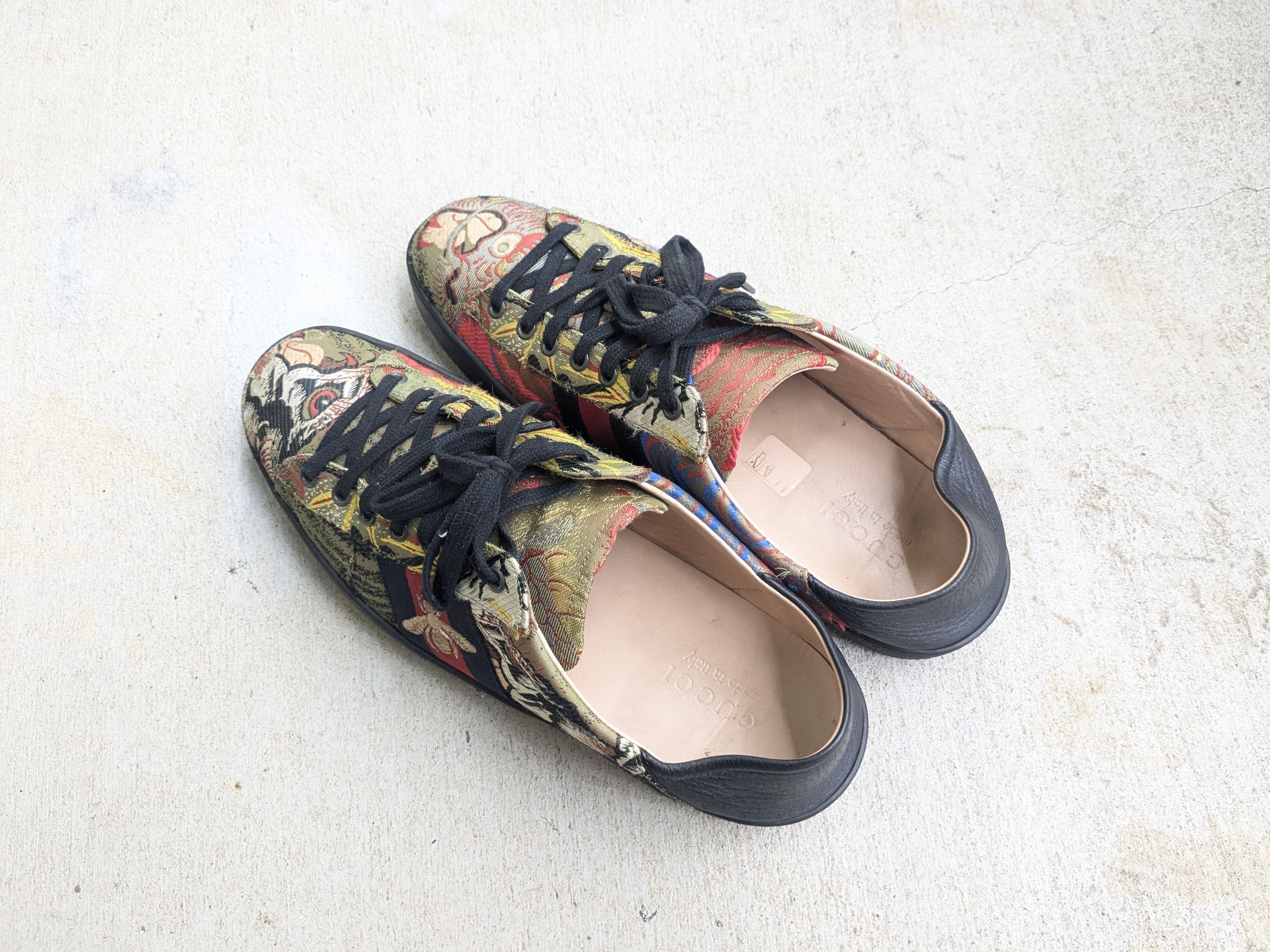 Gucci Gucci Ace Sneakers Silk Jacquard 11 Tiger Size US 11 / EU 44 - 14 Thumbnail