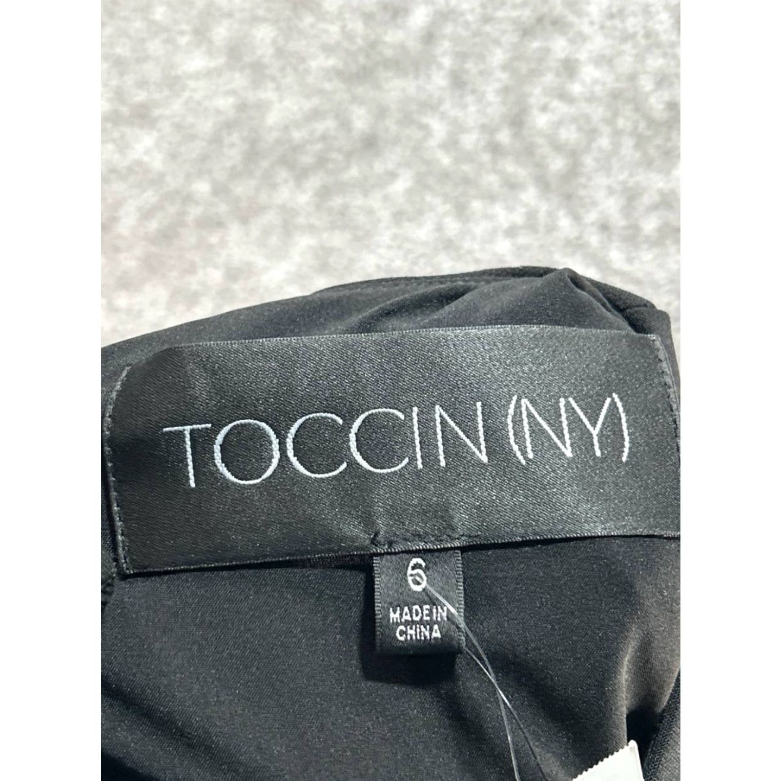 Vintage Toccin Dress Womens 6 Black Crepe Overlay Sheath Sleeveless Back Zip New Stretch Size M / US 6-8 / IT 42-44 - 6 Thumbnail