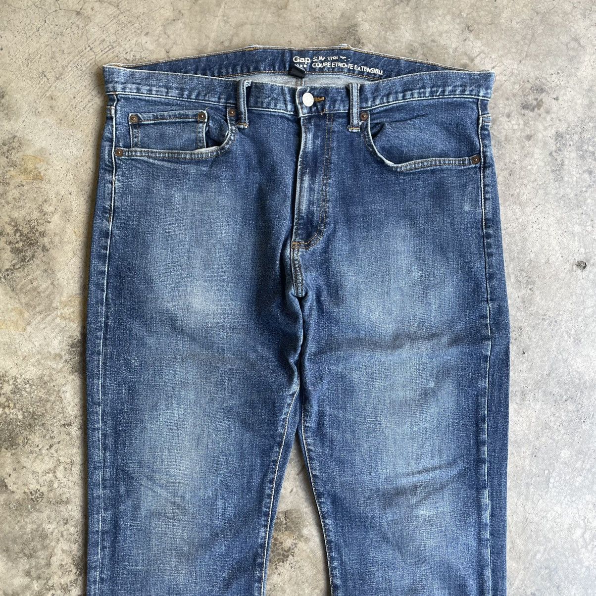 Gap 🔥Vintage GAP Stoned Washed Ripped Distress Denim Jeans Size US 38 / EU 54 - 2 Thumbnail