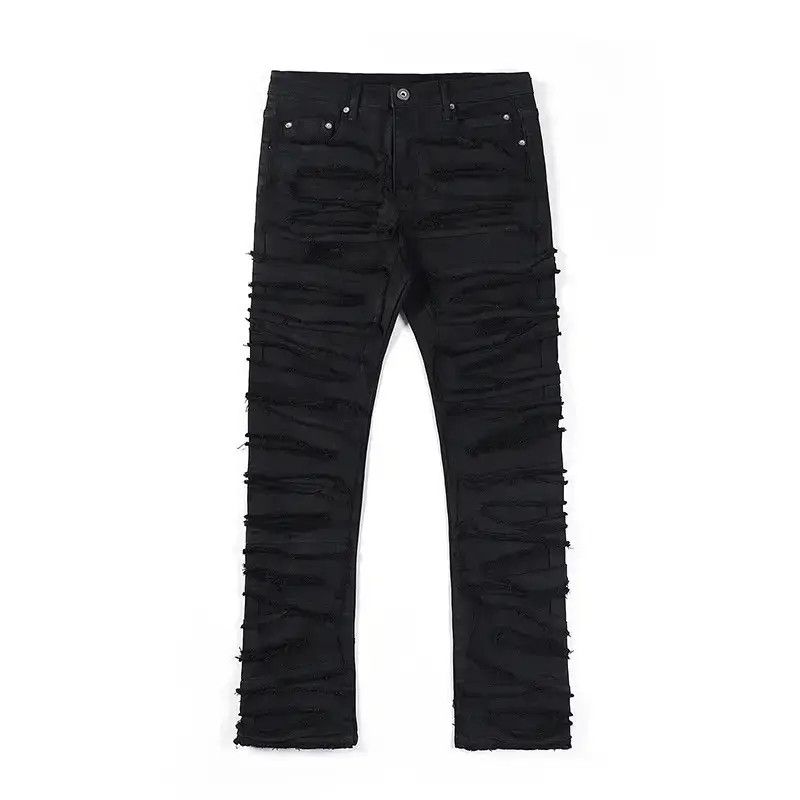 Japanese Brand × Jean Destruction Waxed Jeans y2k retro trousers Size US 32 / EU 48 - 5 Thumbnail