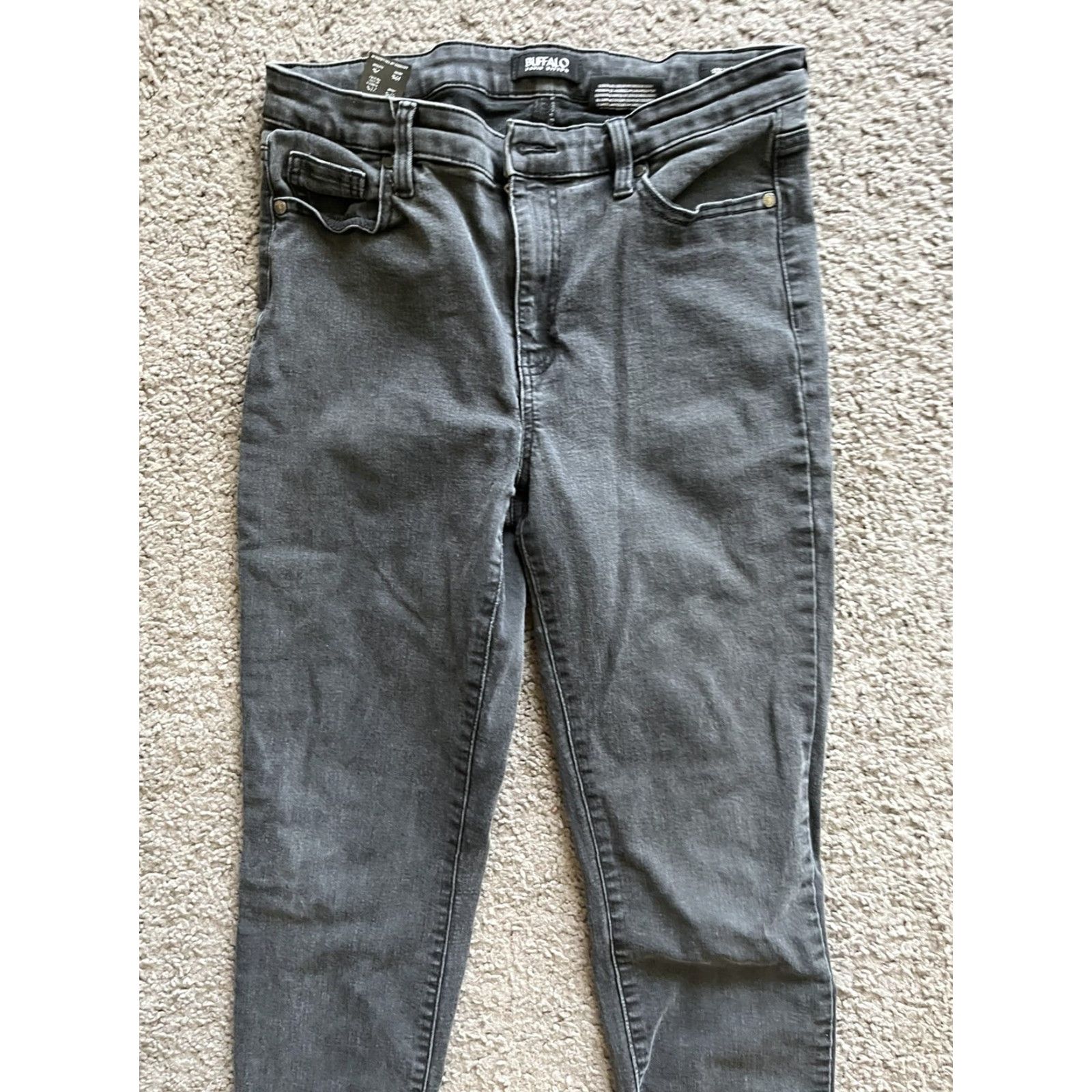 Buffalo David Bitton BUFFALO Women Skinny Pants Black Solid 8/29 8 Stretch Logo Zipper Vintage No Size ONE SIZE - 2 Thumbnail