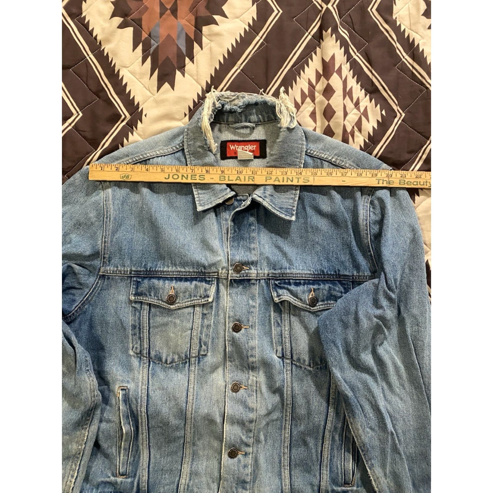 Wrangler VINTAGE Wrangler Hero Denim Trucker Jean Jacket Mens Large Blue Denim Jacket Casual Western 90s Cowboy Size US 33 - 6 Thumbnail