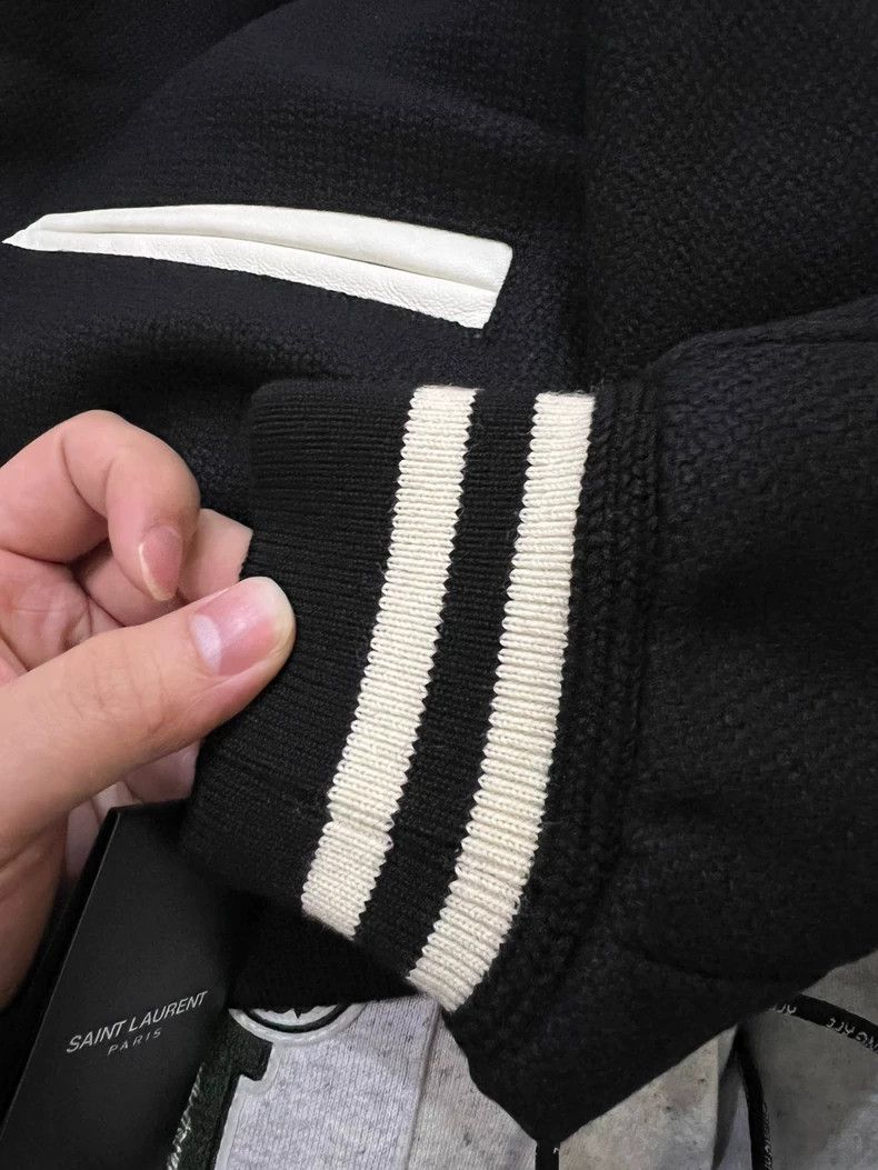 Saint Laurent Paris Saint Laurent Paris Wool black and white baseball jacket Size US L / EU 52-54 / 3 - 7 Thumbnail