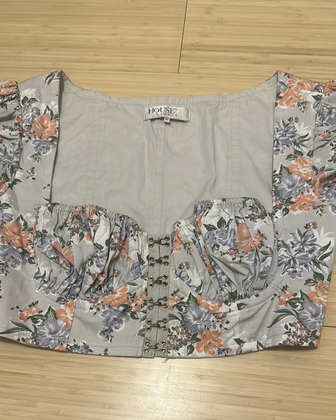 House of CB Alivia Floral Puff Sleeve Crop Top Size M / US 6-8 / IT 42-44 - 5 Thumbnail