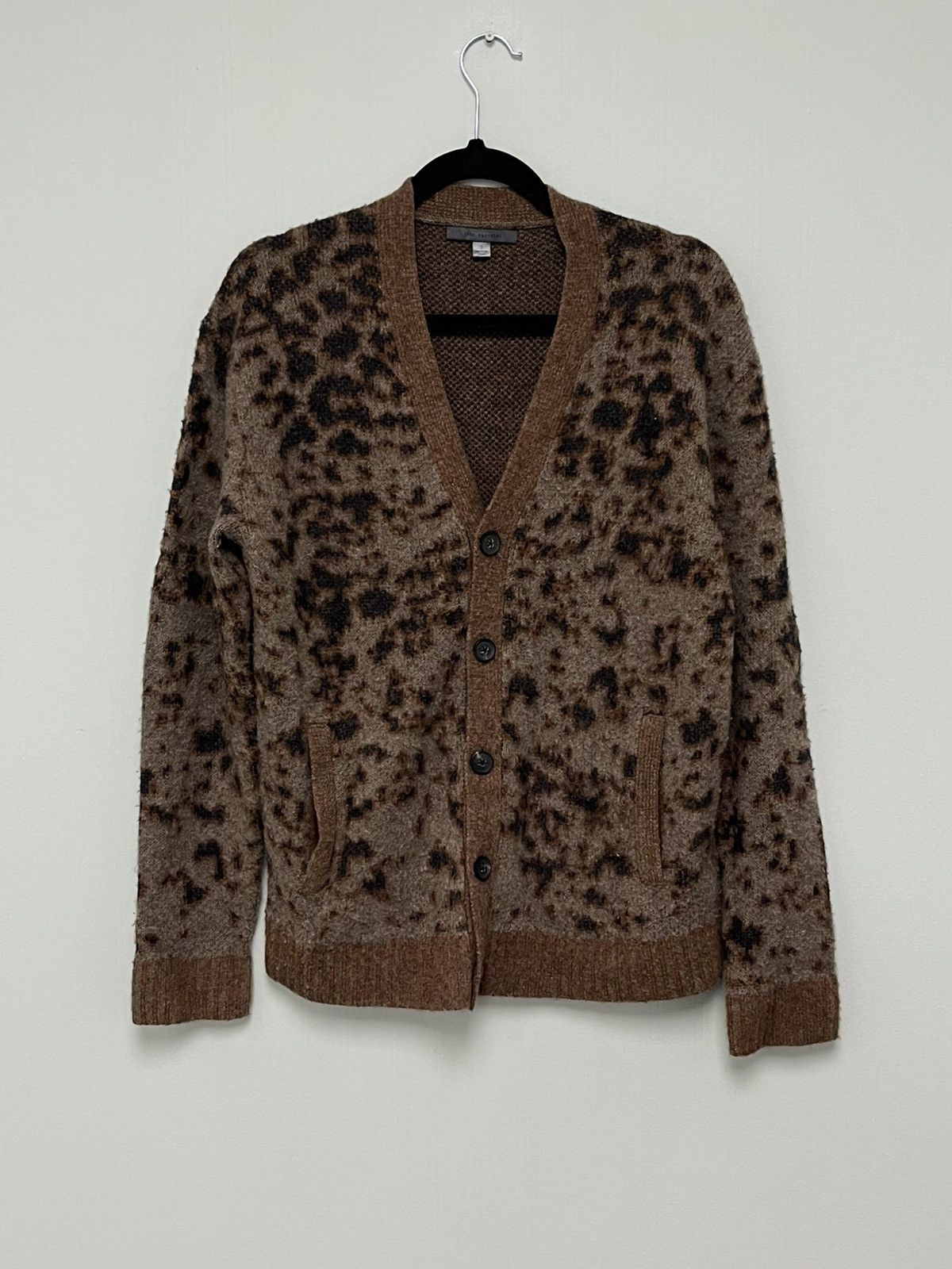 John Varvatos Leopard Jacquard Cardigan. Small Size US S / EU 44-46 / 1 - 7 Thumbnail