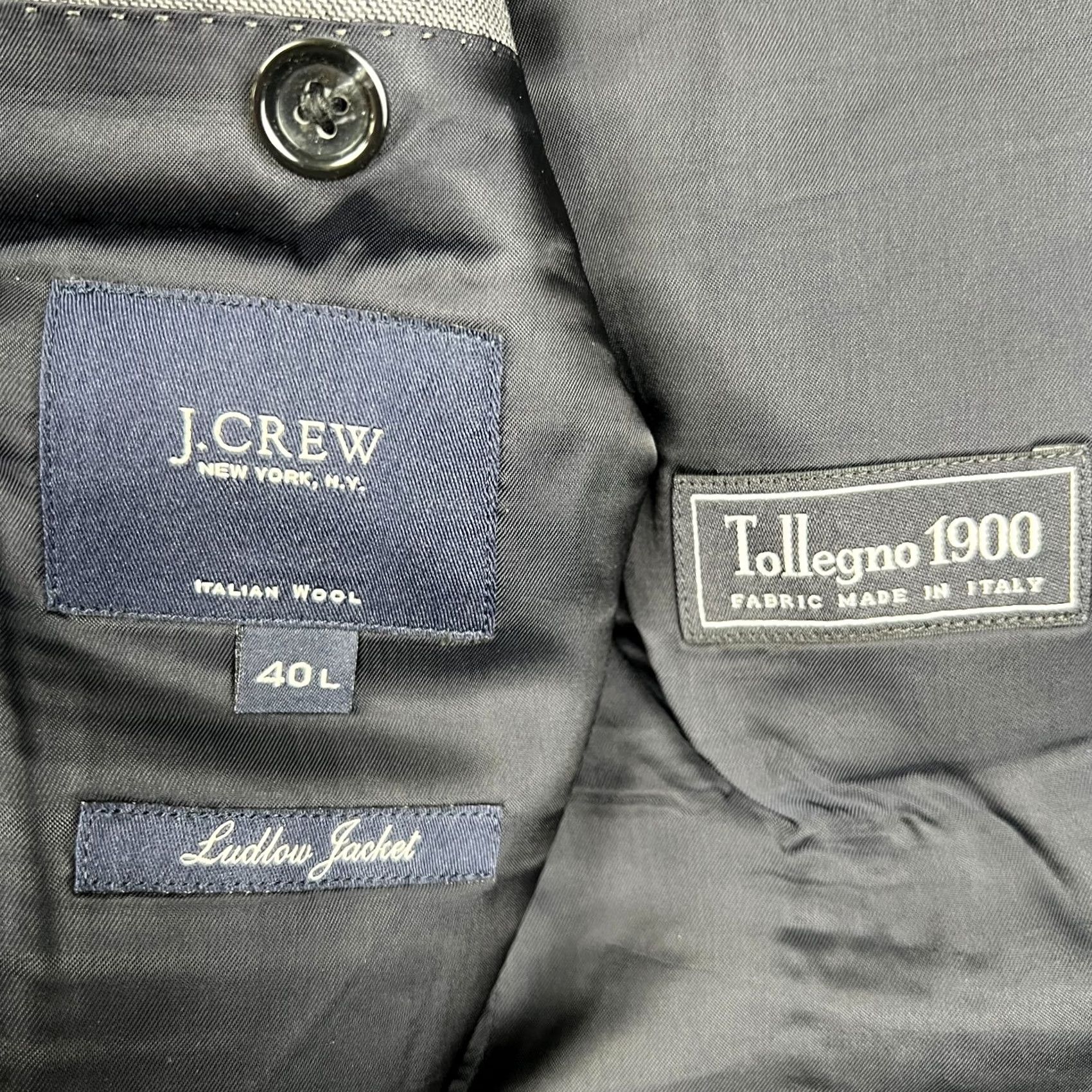 J.Crew J.CREW Blazer Sport Coat Jacket Ludlow Tollegno 1900 Wool Mens 40L Grey Suit Travel 1 Piece Two-Button Double-Vented Size 40R - 4 Thumbnail
