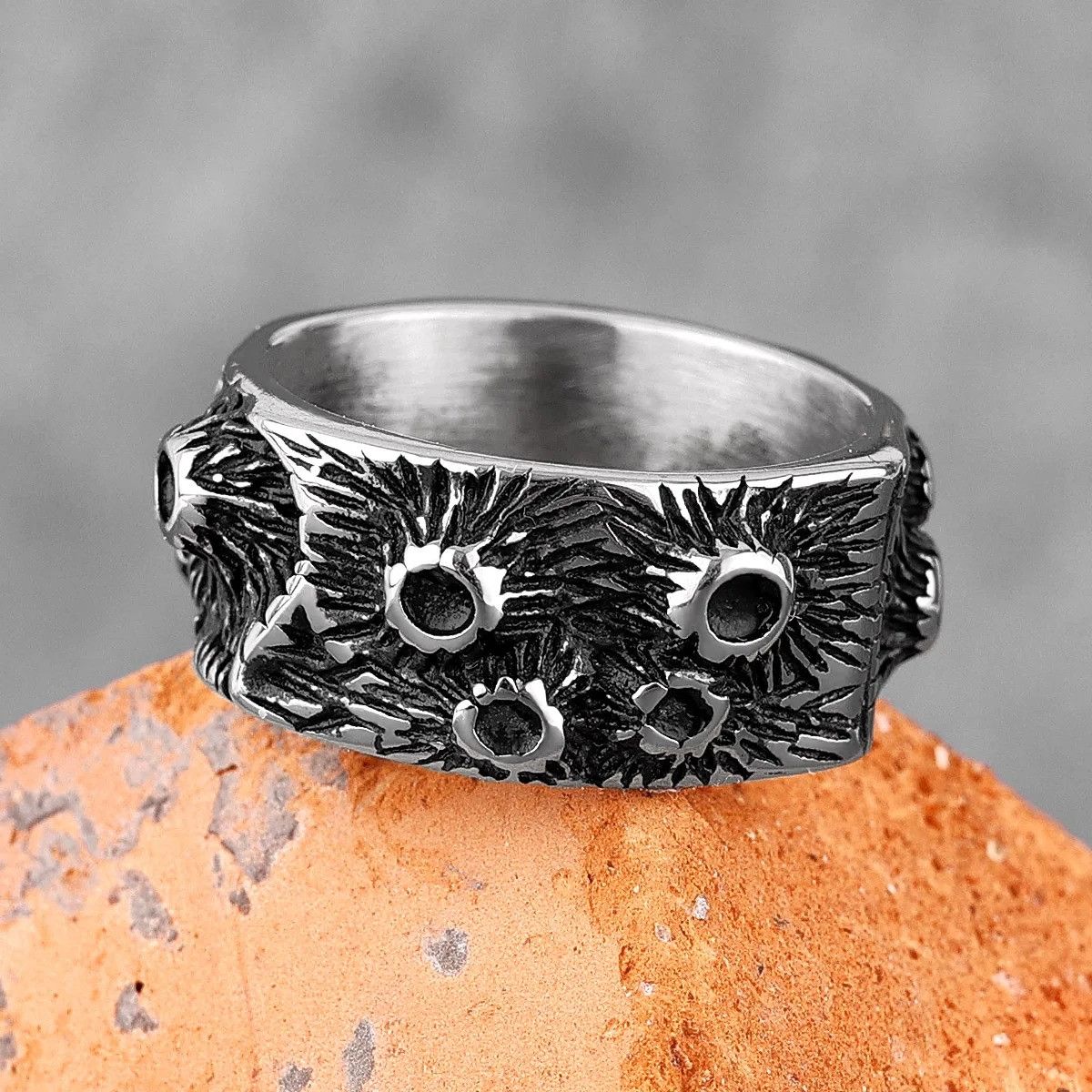 Jewelry Surface Moon Ring Streetwear Jewelry Fashion Gift Size ONE SIZE - 3 Thumbnail
